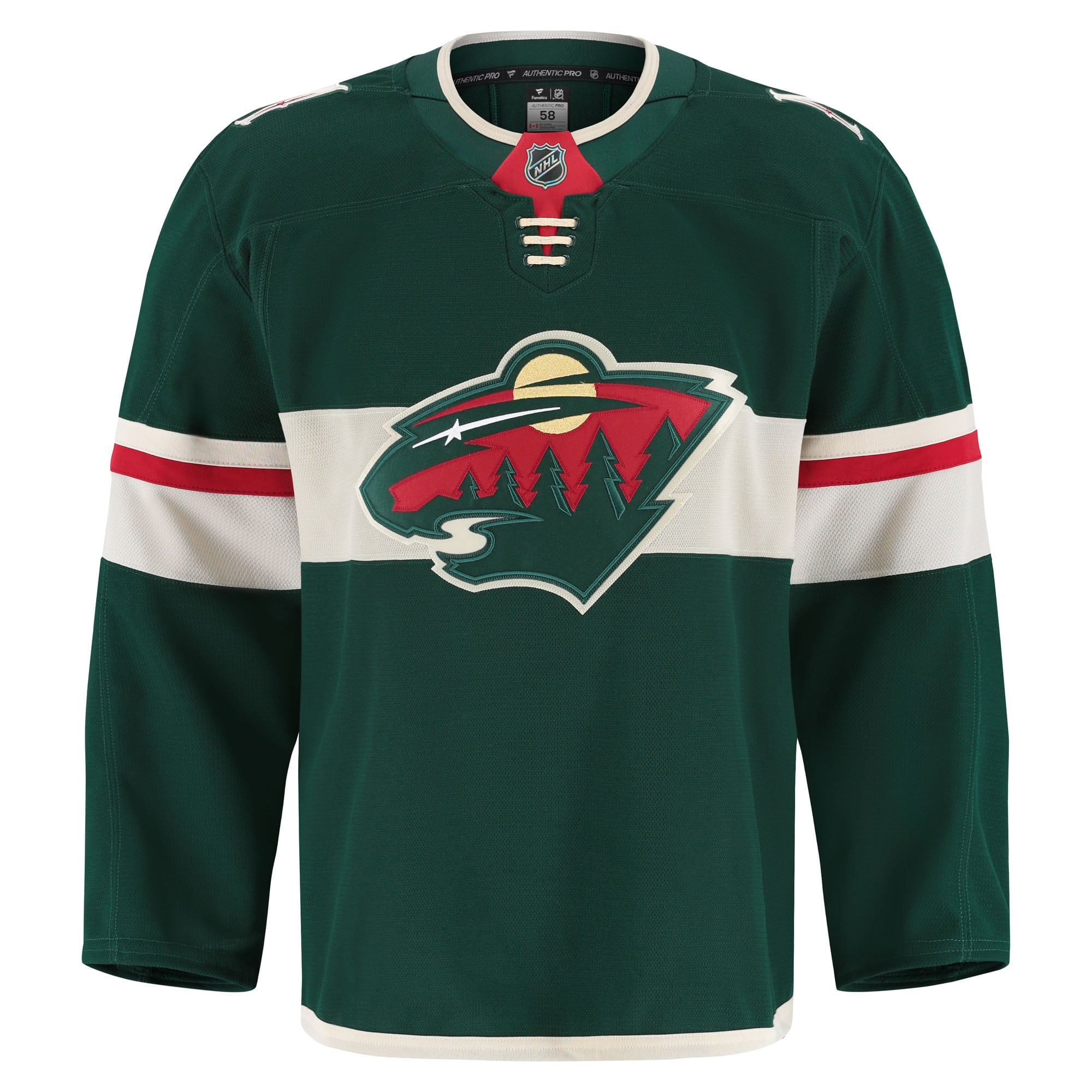 Alternative view of Men's Minnesota Wild Green Home Pro Jersey - JS998 
