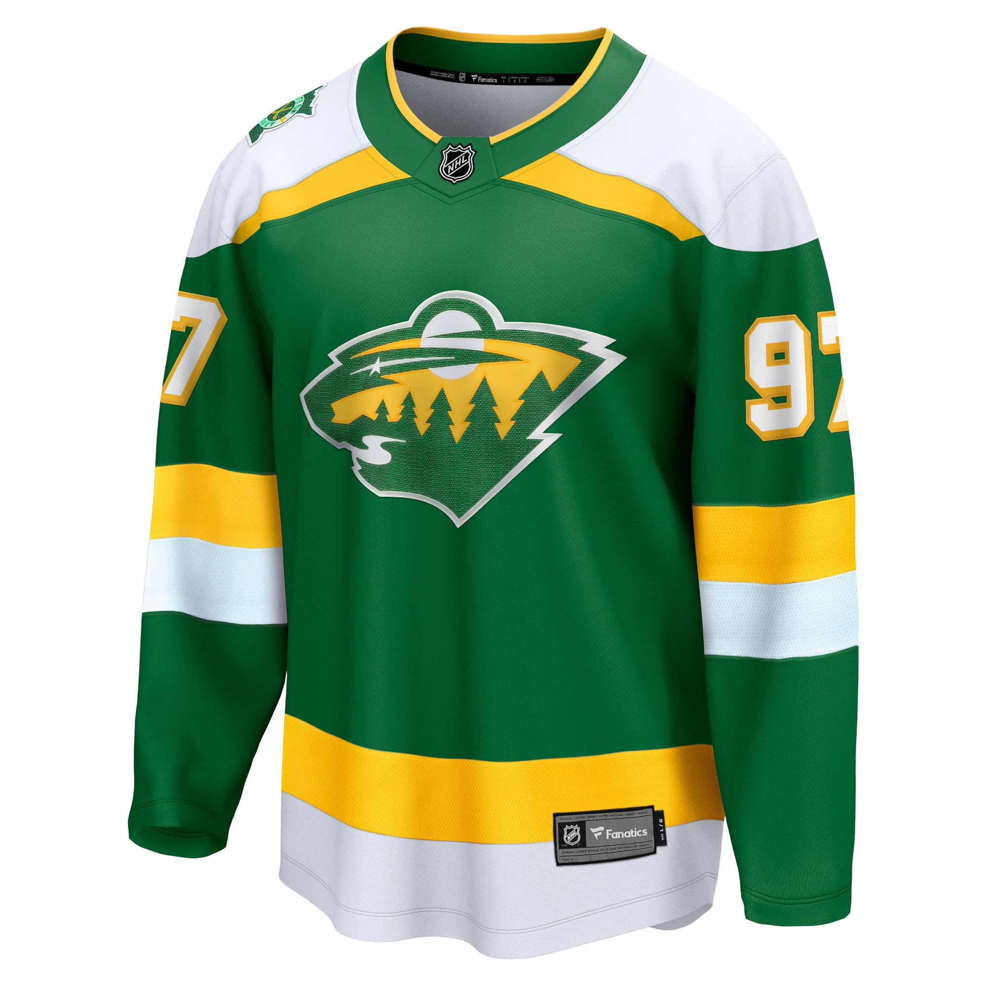 Alternative view of Men's Minnesota Wild Kirill Kaprizov Green Alternate Premier Breakaway Player Jersey - JS816 