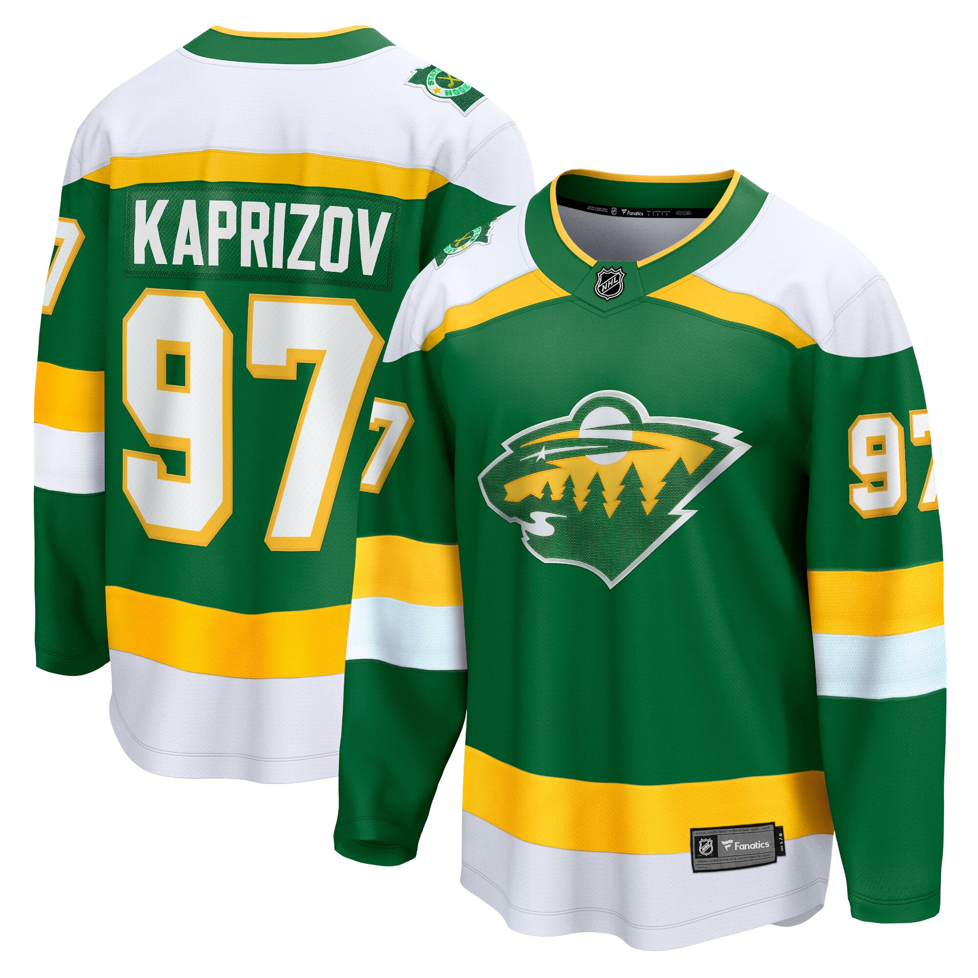 Men's Minnesota Wild Kirill Kaprizov Green Alternate Premier Breakaway Player Jersey - JS816 