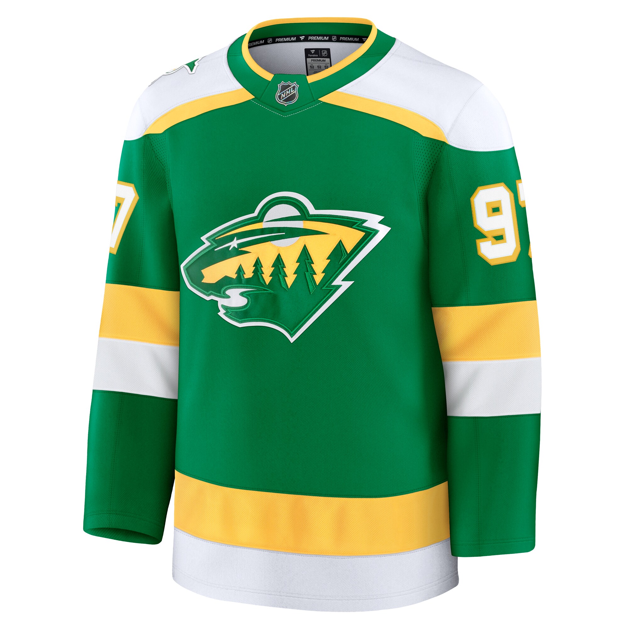 Alternative view of Men's Minnesota Wild Kirill Kaprizov Green Alternate Premium Jersey - JS402 