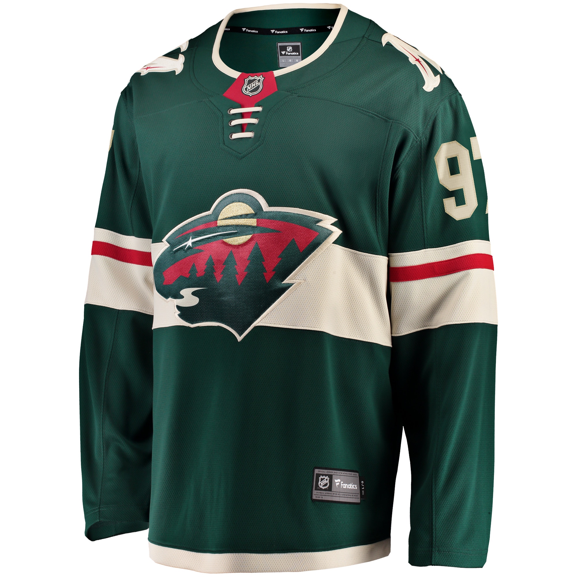 Alternative view of Men's Minnesota Wild Kirill Kaprizov Green Home Breakaway Jersey - JS544 