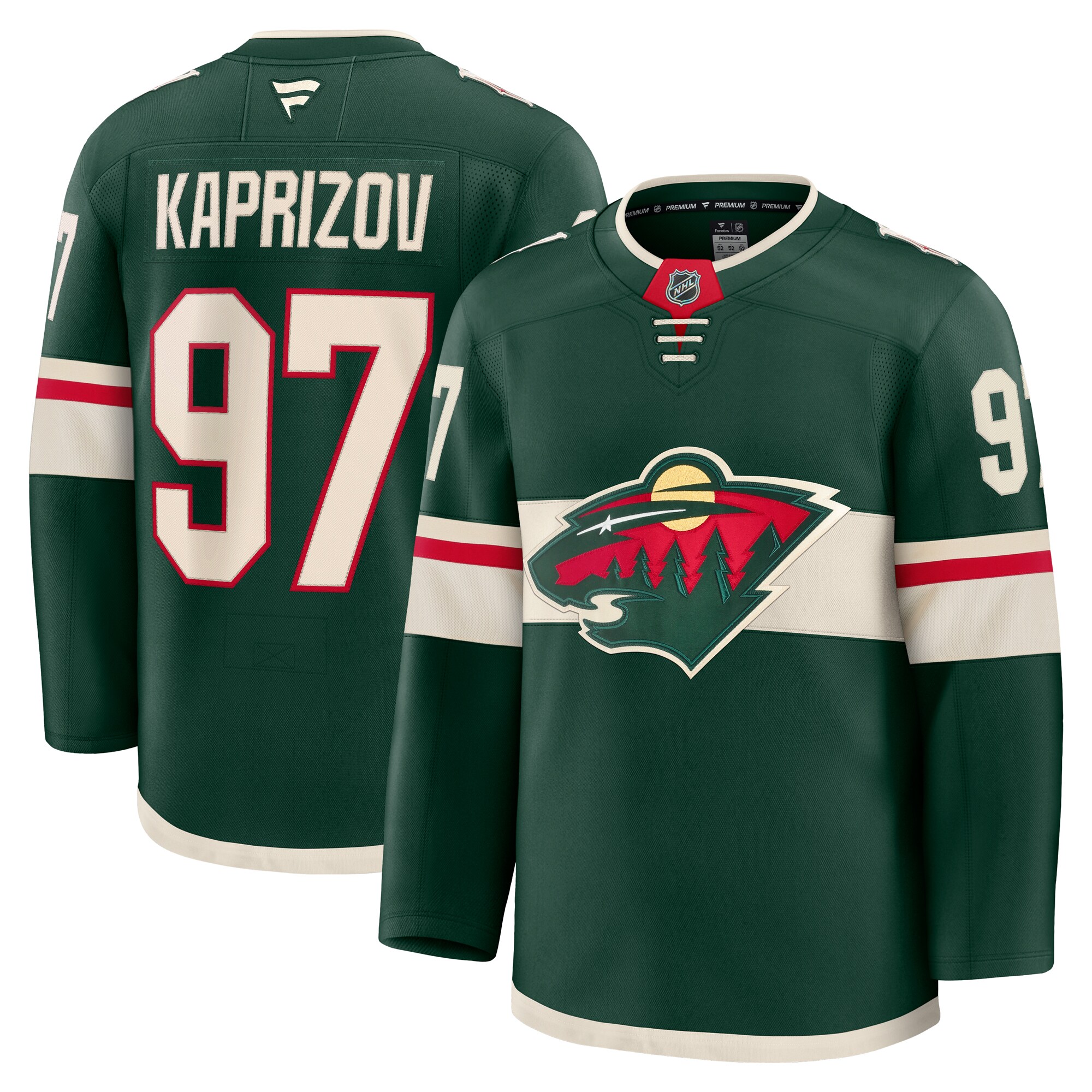 Men's Minnesota Wild Kirill Kaprizov Green Home Premium Jersey - JS547 