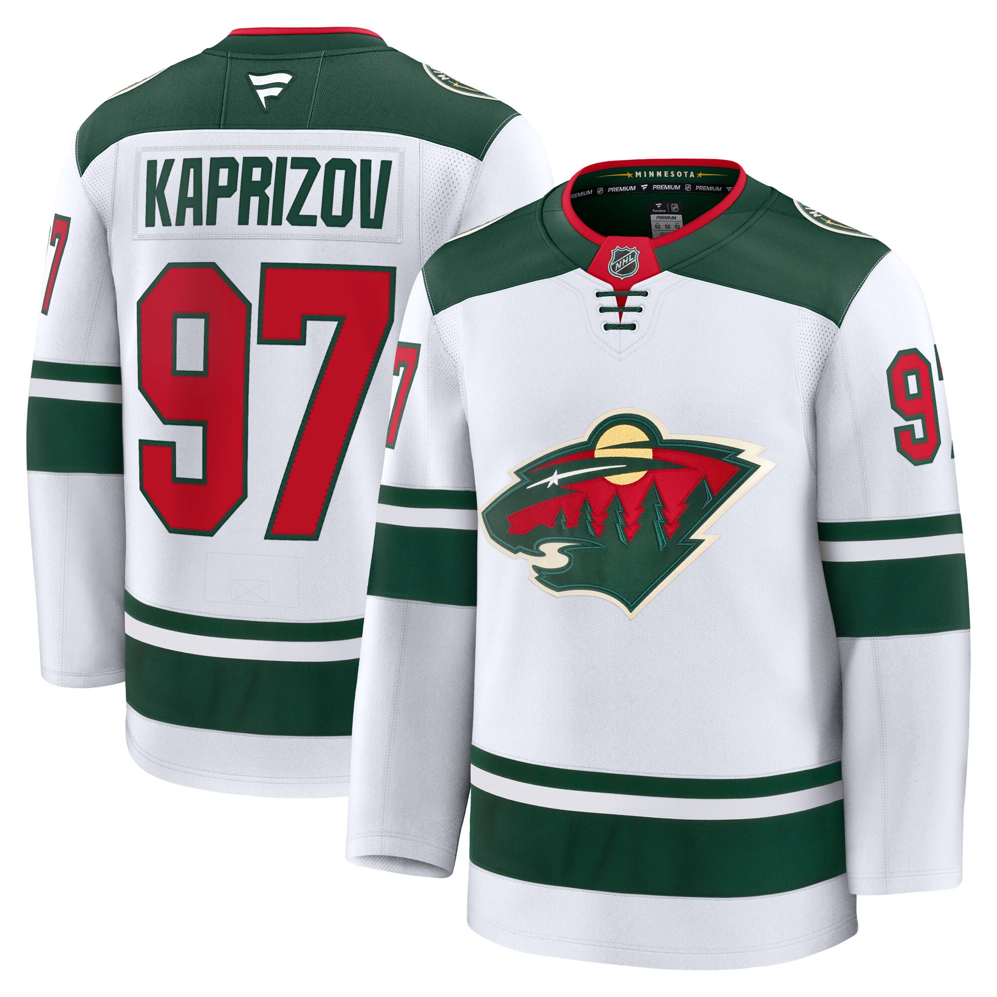 Men's Minnesota Wild Kirill Kaprizov White Away Premium Jersey - JS806 