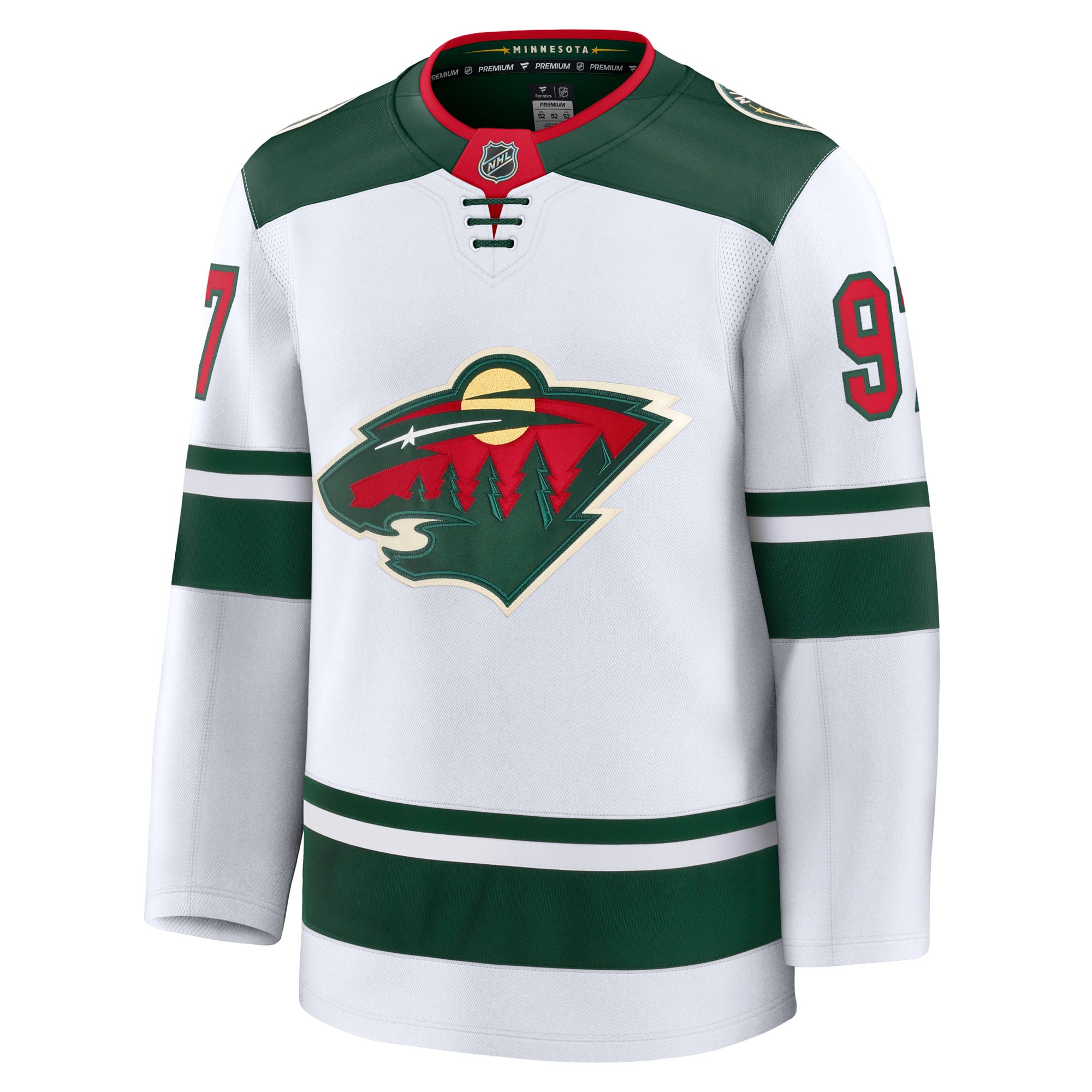 Alternative view of Men's Minnesota Wild Kirill Kaprizov White Away Premium Jersey - JS806 