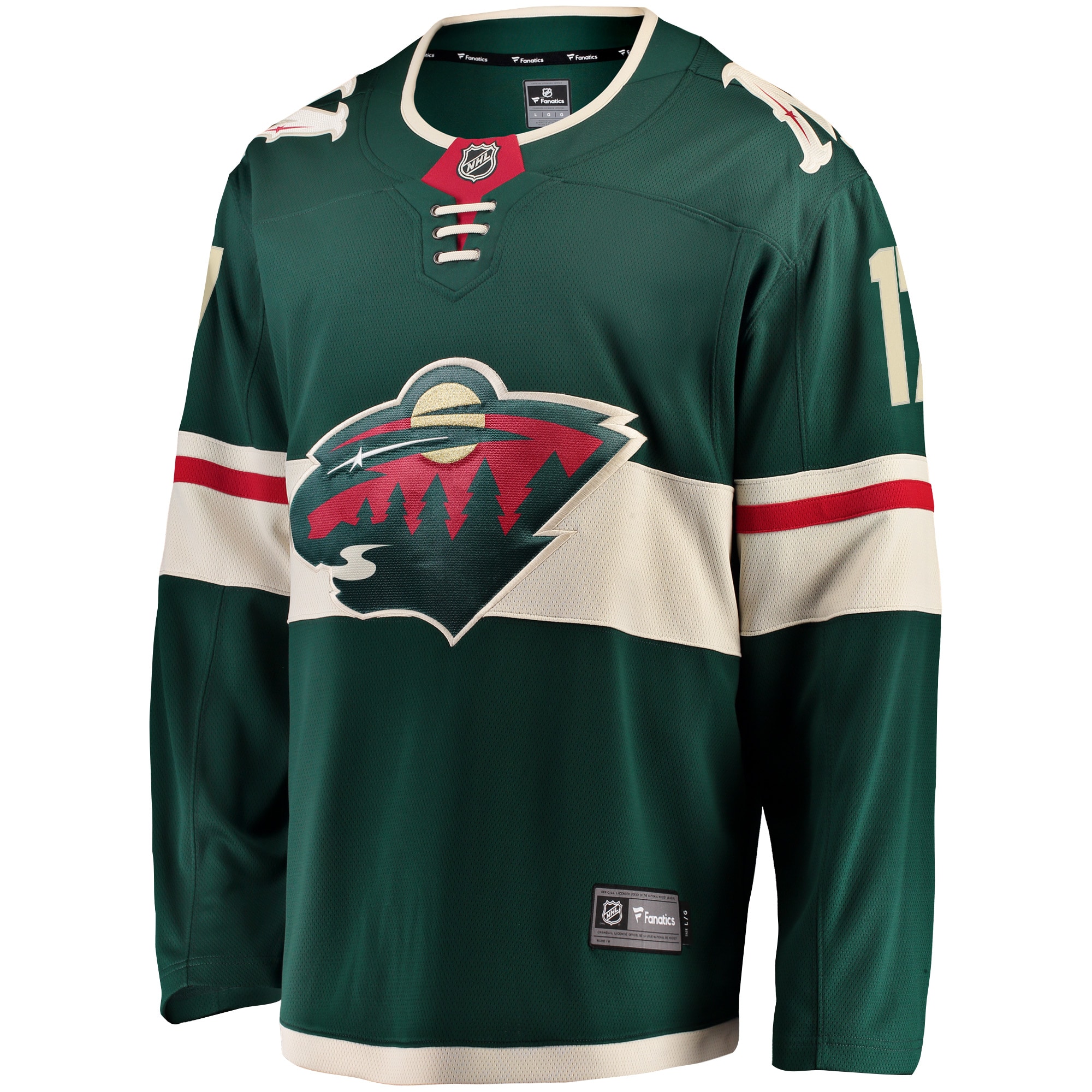 Alternative view of Men's Minnesota Wild Marcus Foligno Green Breakaway Jersey - JS533 