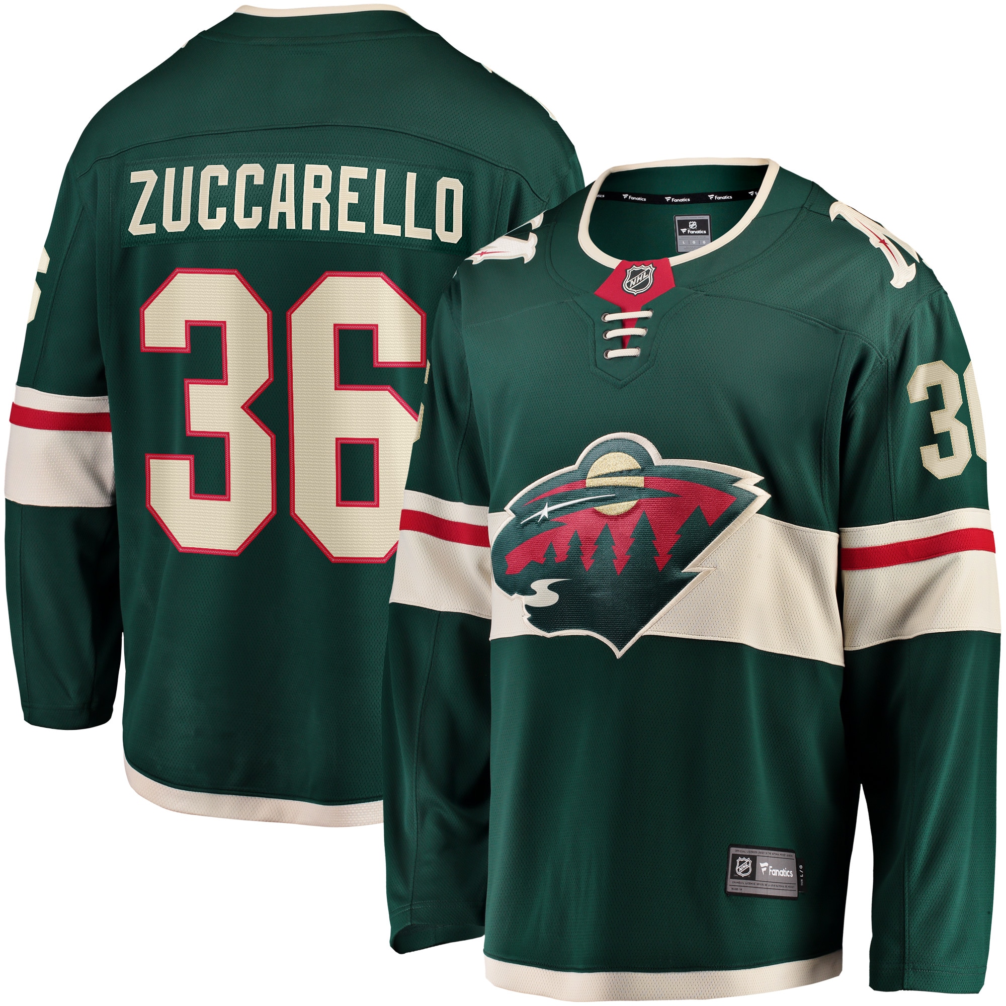 Men's Minnesota Wild Mats Zuccarello Green Team Color Breakaway Player Jersey - JS855 