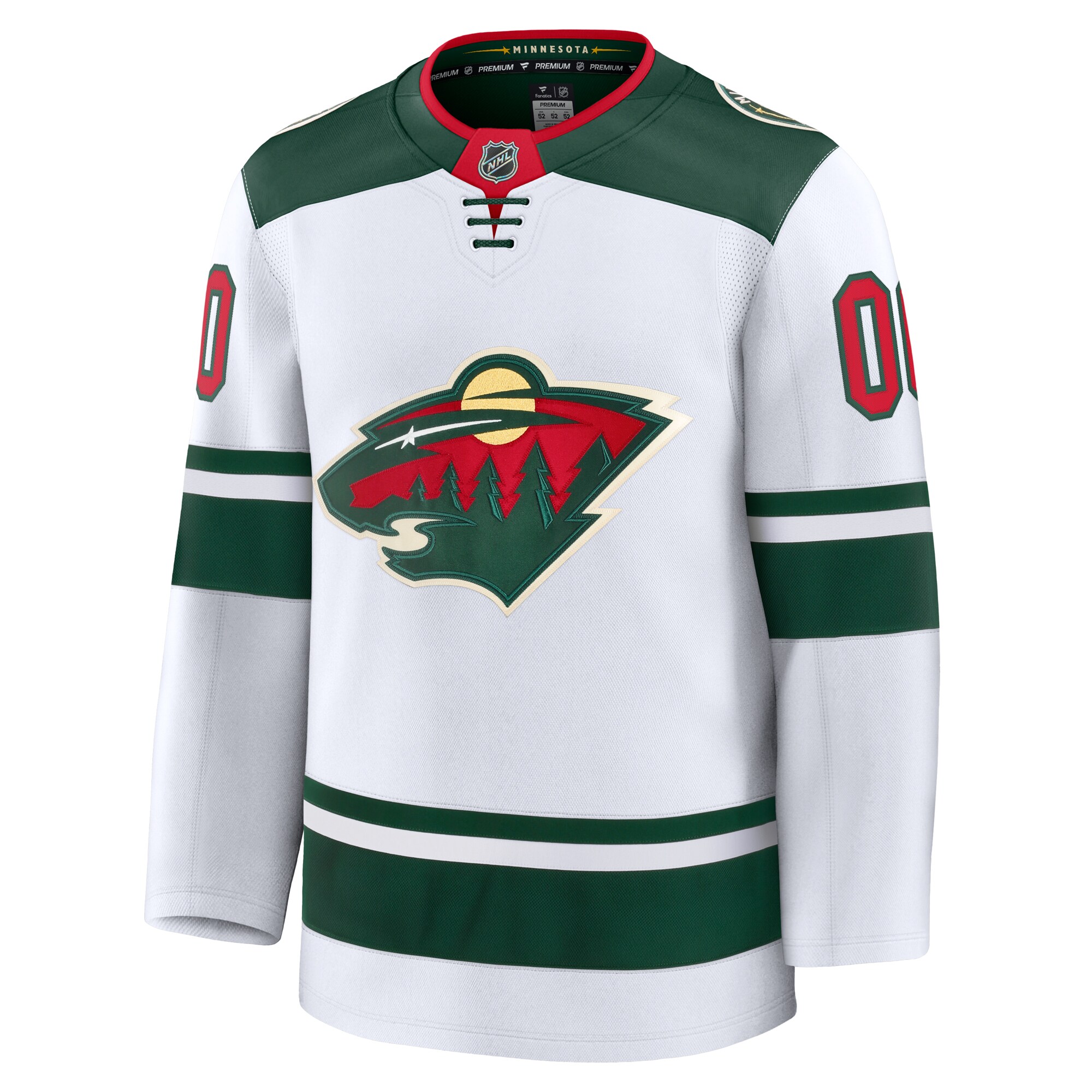 Alternative view of Men's Minnesota Wild White Away Premium Custom Jersey - JS842 