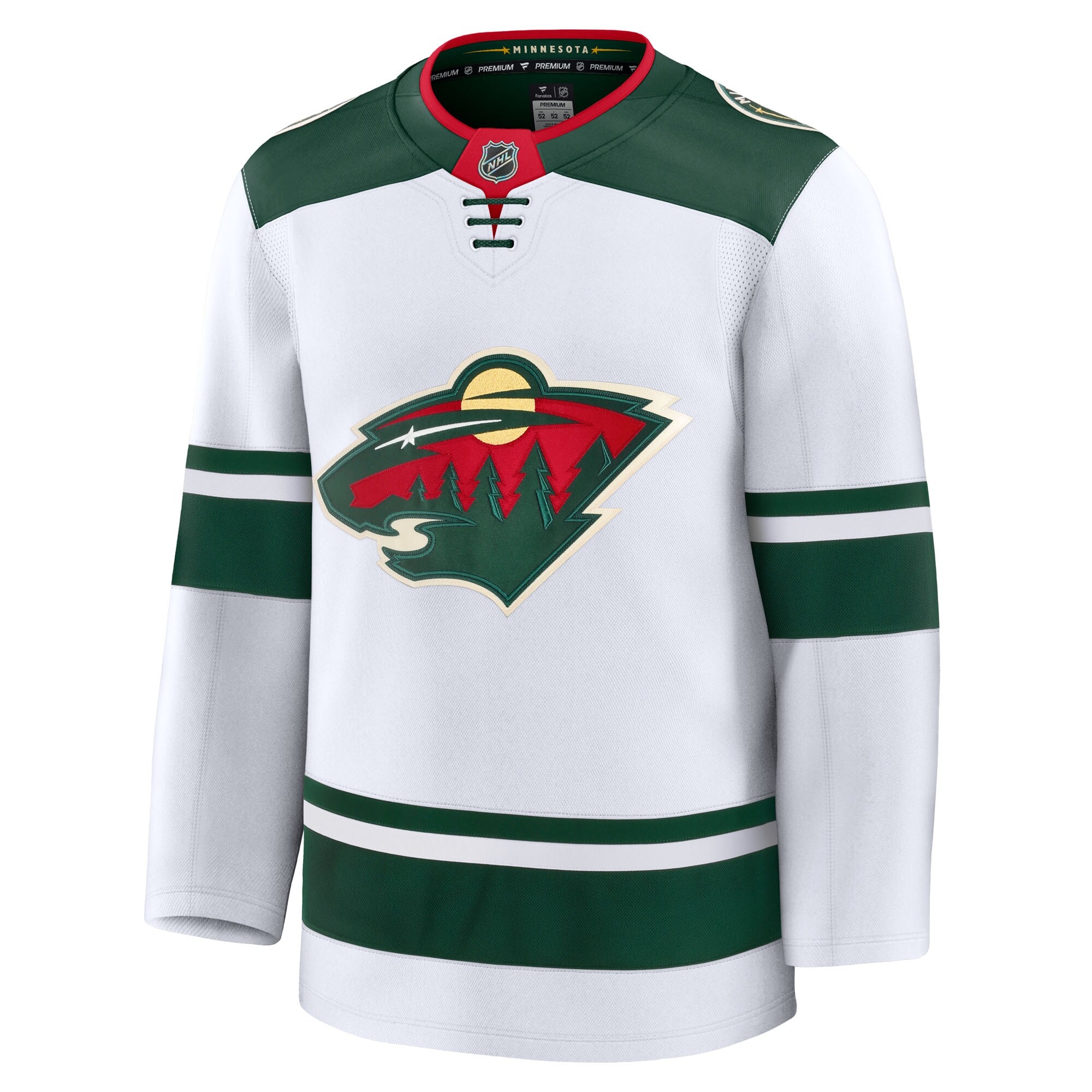 Alternative view of Men's Minnesota Wild White Away Premium Jersey - JS827 