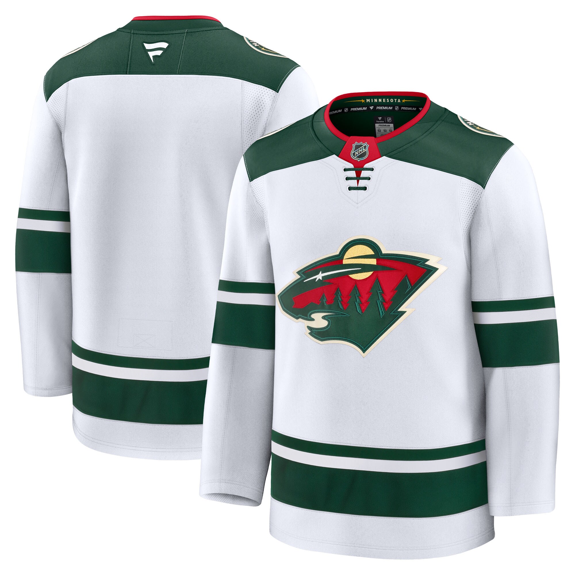 Men's Minnesota Wild White Away Premium Jersey - JS827 