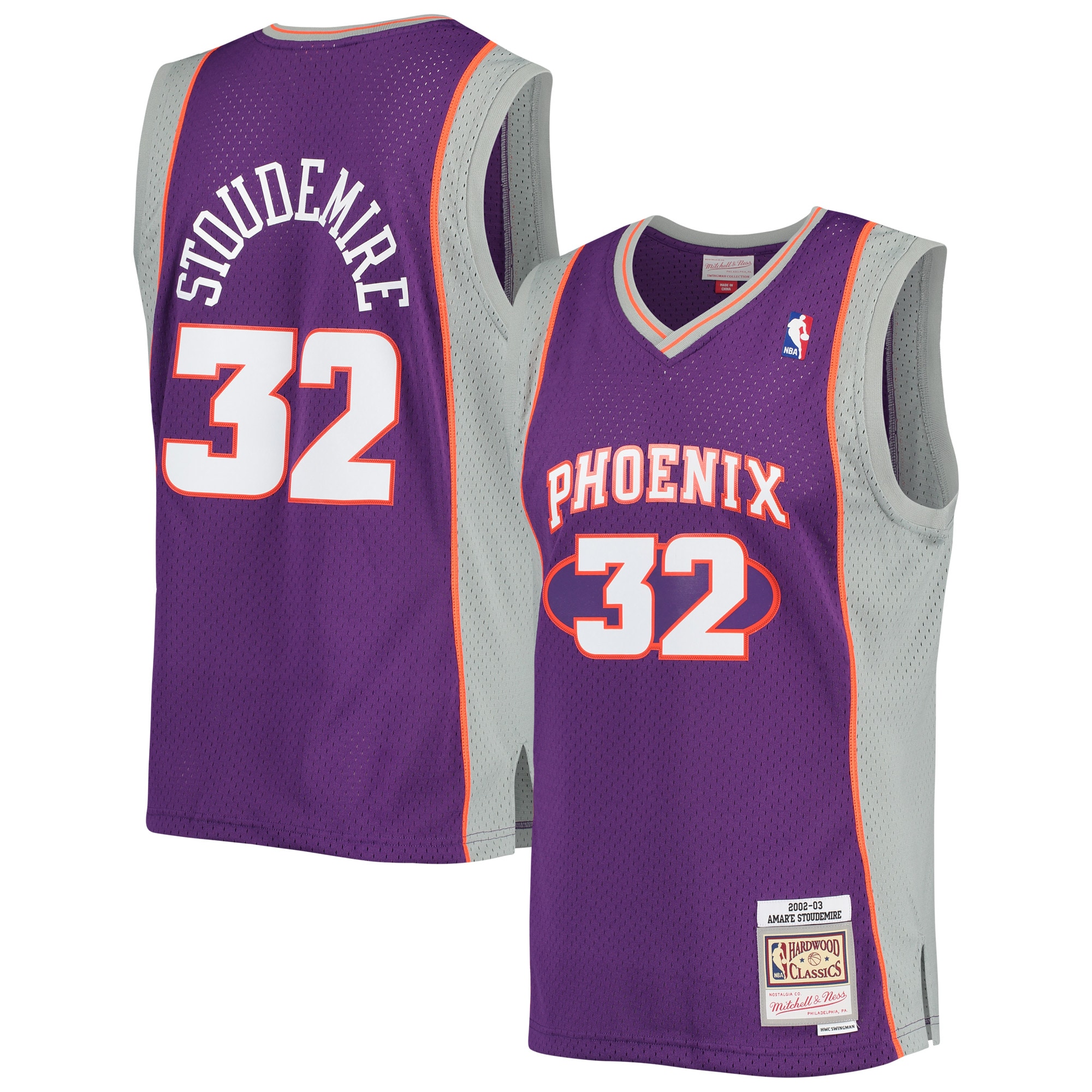 Men's Mitchell & Ness Amar'e Stoudemire Purple Phoenix Suns 2002-2003 Authentic Hardwood Classics Swingman Jersey