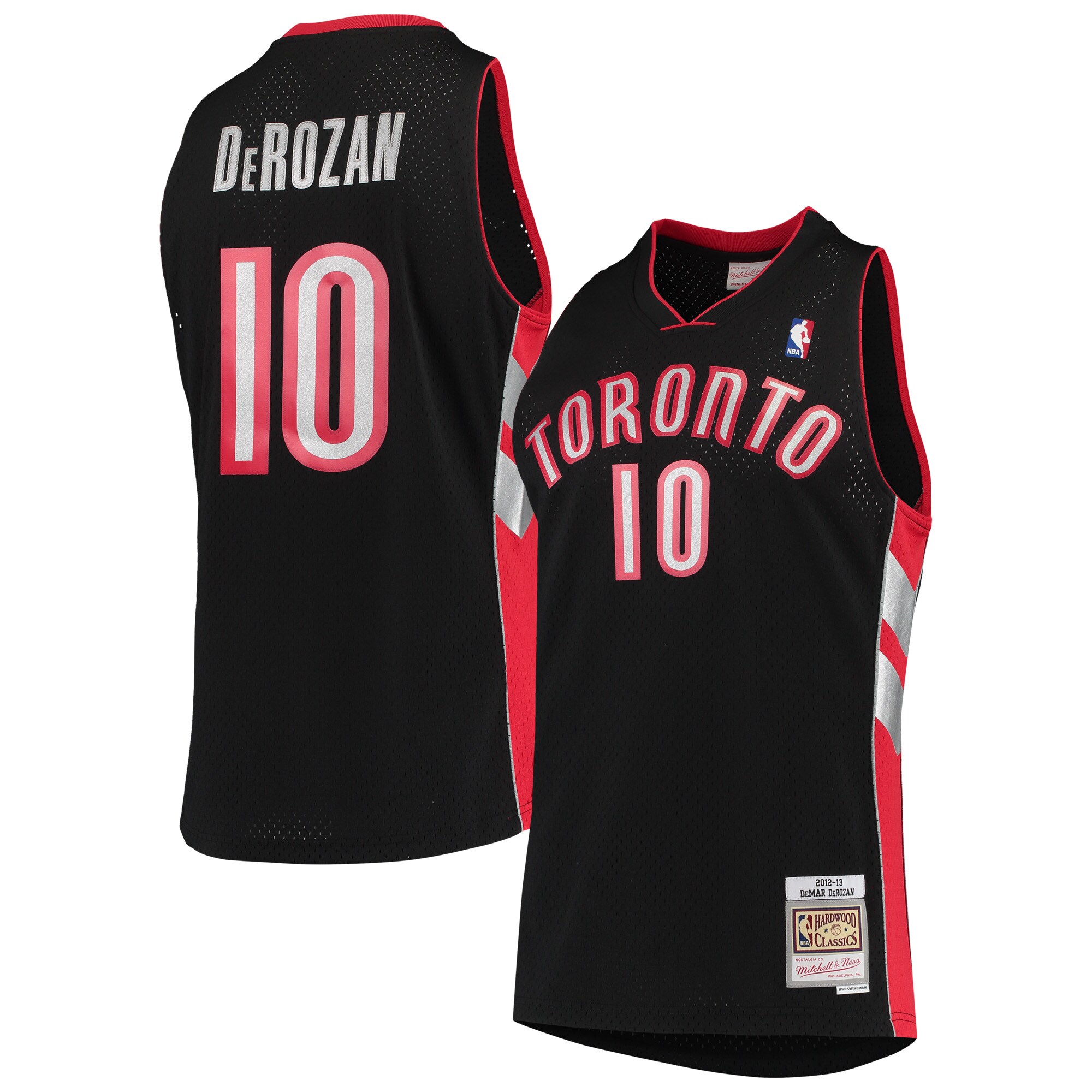 Men's Mitchell & Ness Demar Derozan Black Toronto Raptors 2012-13 Hardwood Classics Swingman Jersey