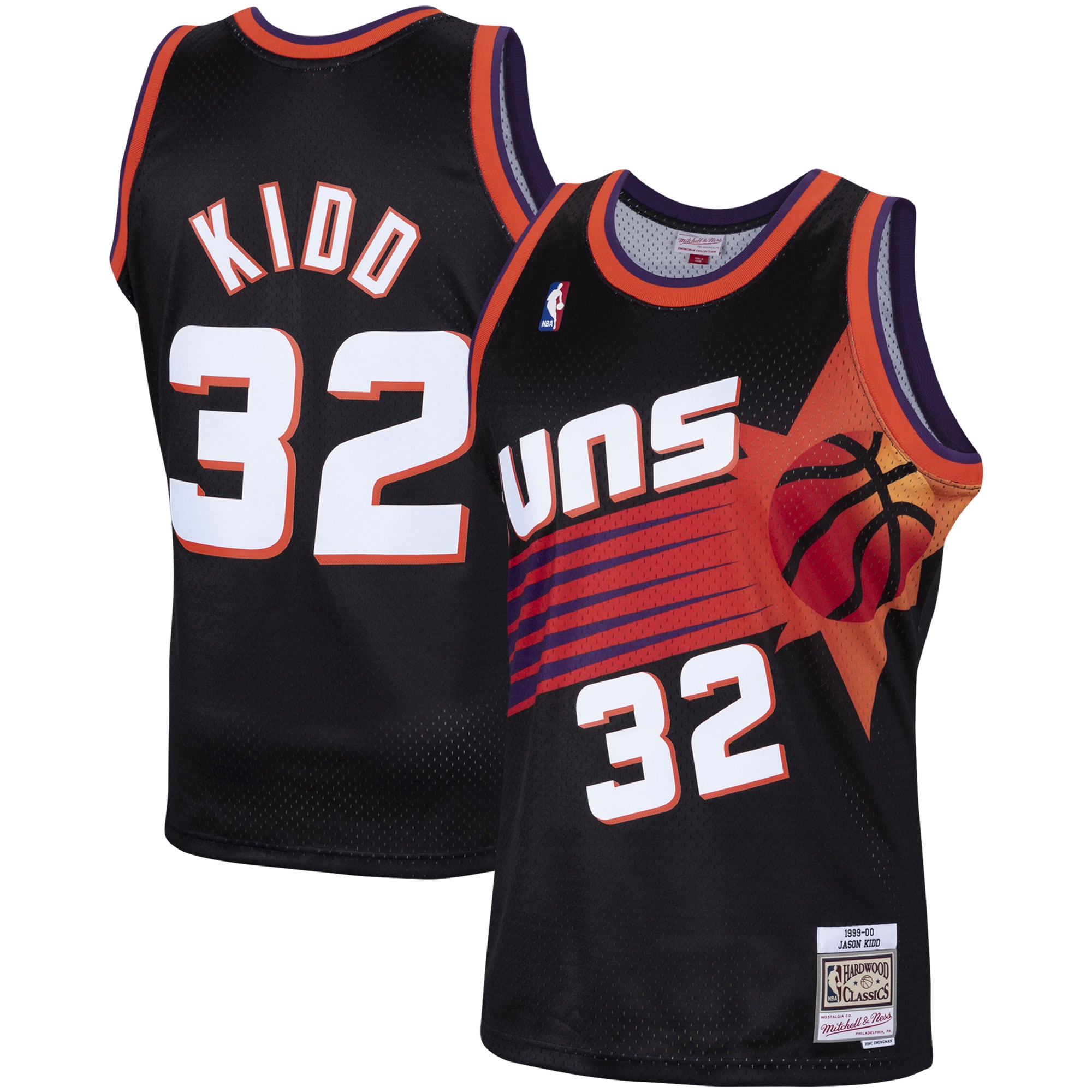Men's Mitchell & Ness Jason Kidd Black Phoenix Suns 1999-00 Hardwood Classics Swingman Jersey