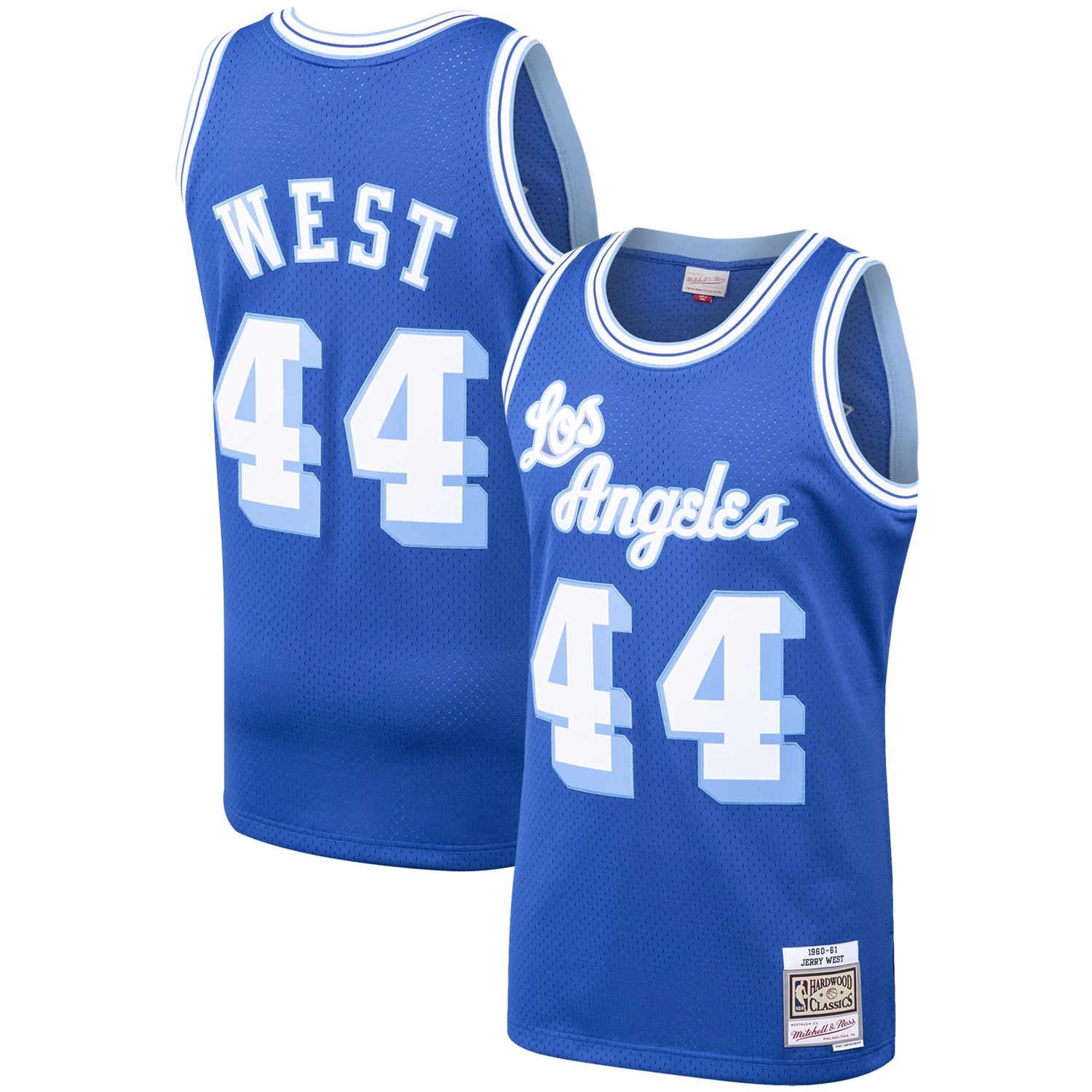 Men's Mitchell & Ness Jerry West Royal Los Angeles Lakers Hardwood Classics 1960-61 Swingman Jersey