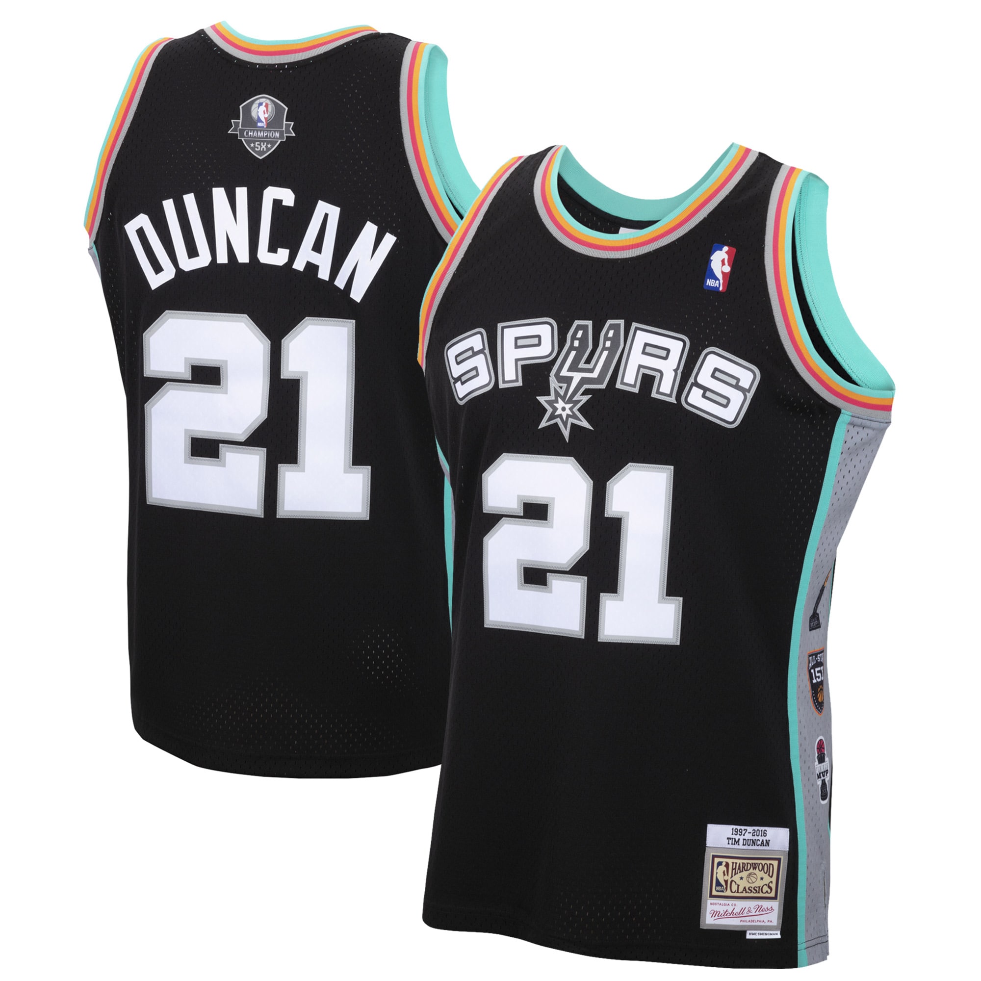 Men's Mitchell & Ness Tim Duncan Black San Antonio Spurs Special Edition 2020 Hardwood Classics Swingman Jersey