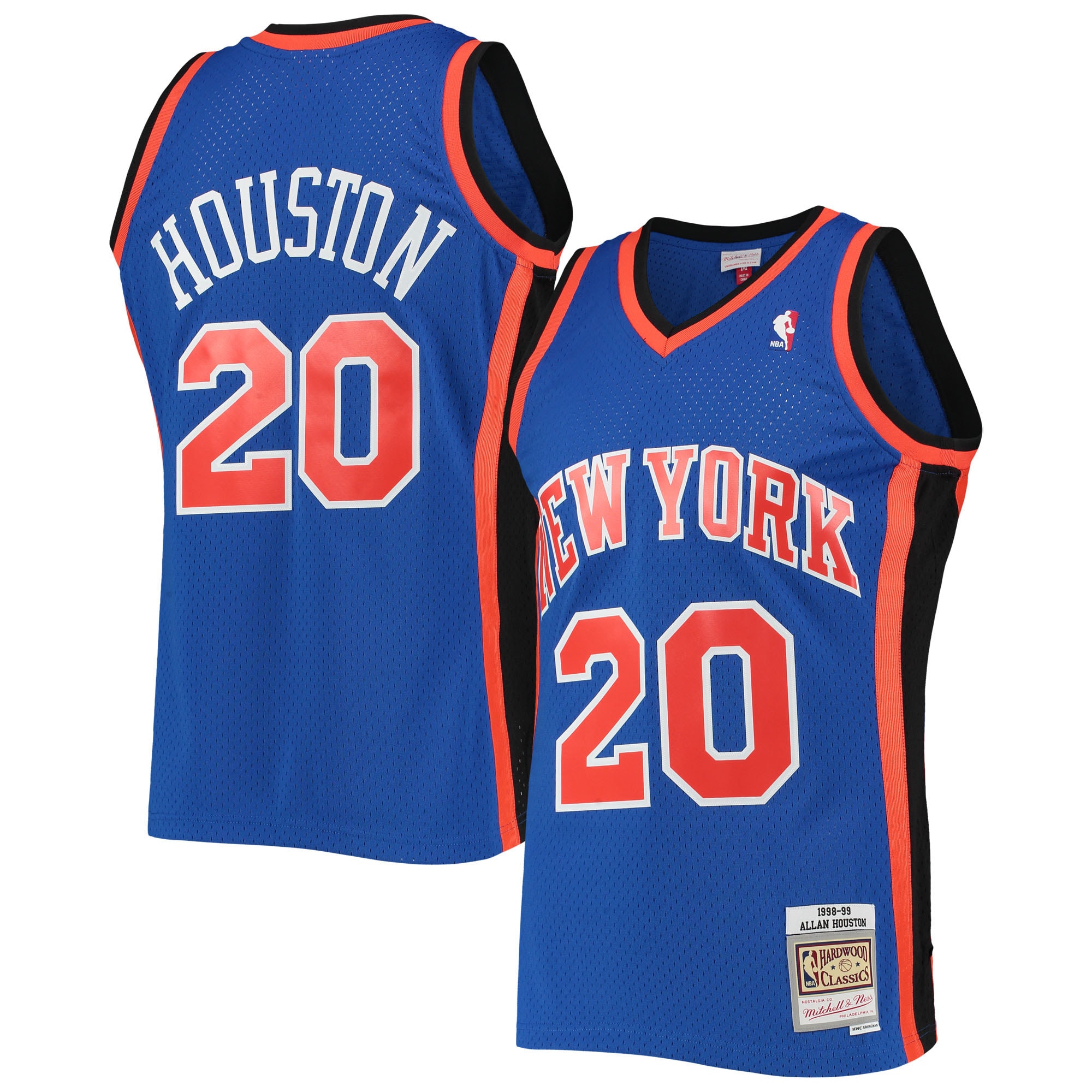 Men's Mitchell & Ness Allan Houston Blue New York Knicks 1998-99 Hardwood Classics Swingman Jersey