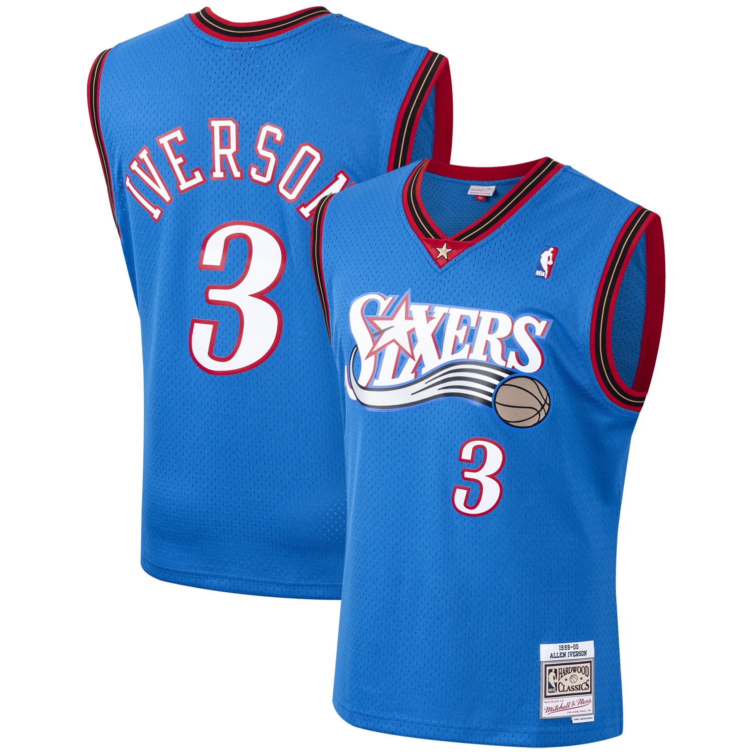 Men's Mitchell & Ness Allen Iverson Royal Philadelphia 76ers Hardwood Classics 2000-01 Swingman Jersey - JS376 