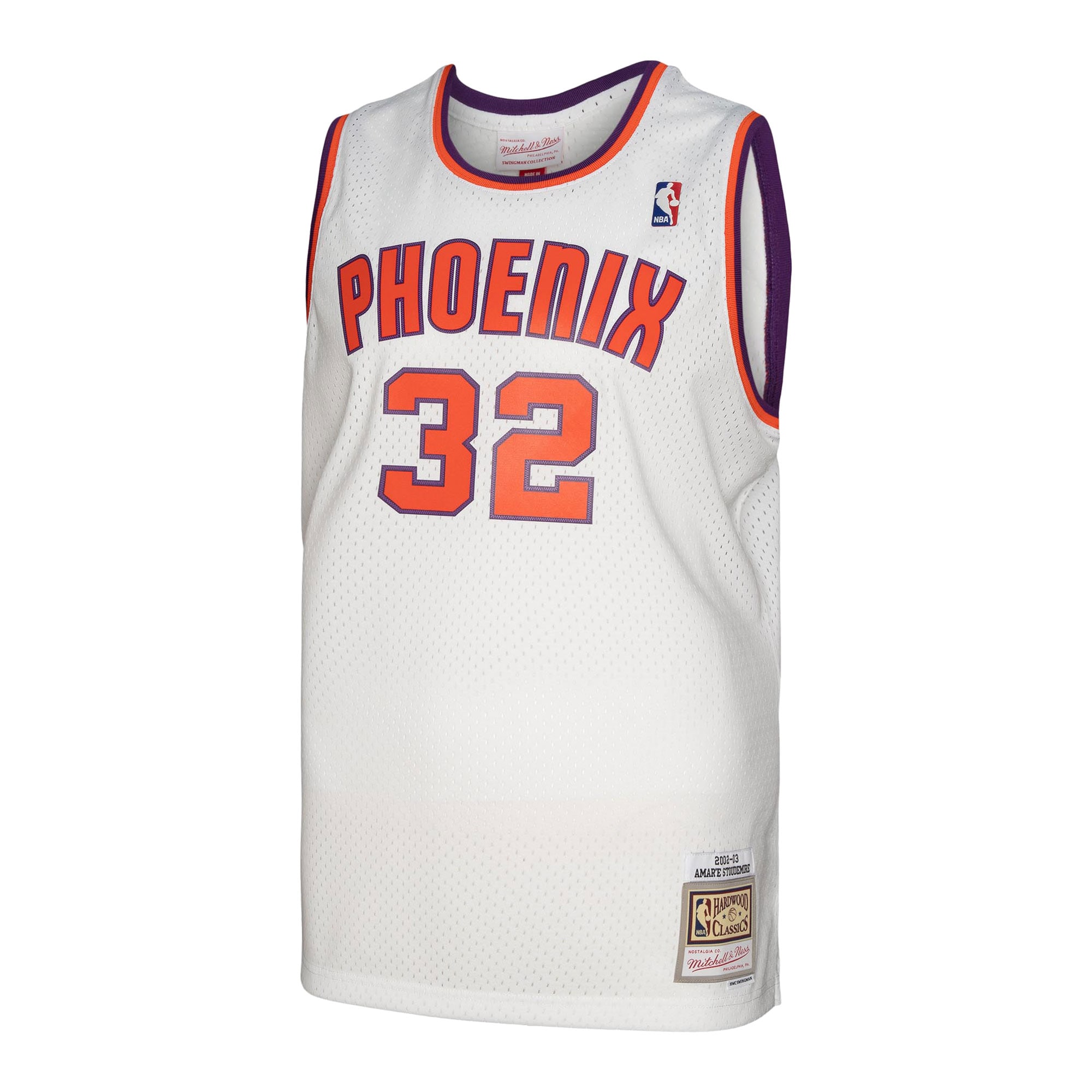 Alternative view of Men's Mitchell & Ness Amar'e Stoudemire White Phoenix Suns 2002/03 Hardwood Classics Swingman Jersey - JS935 