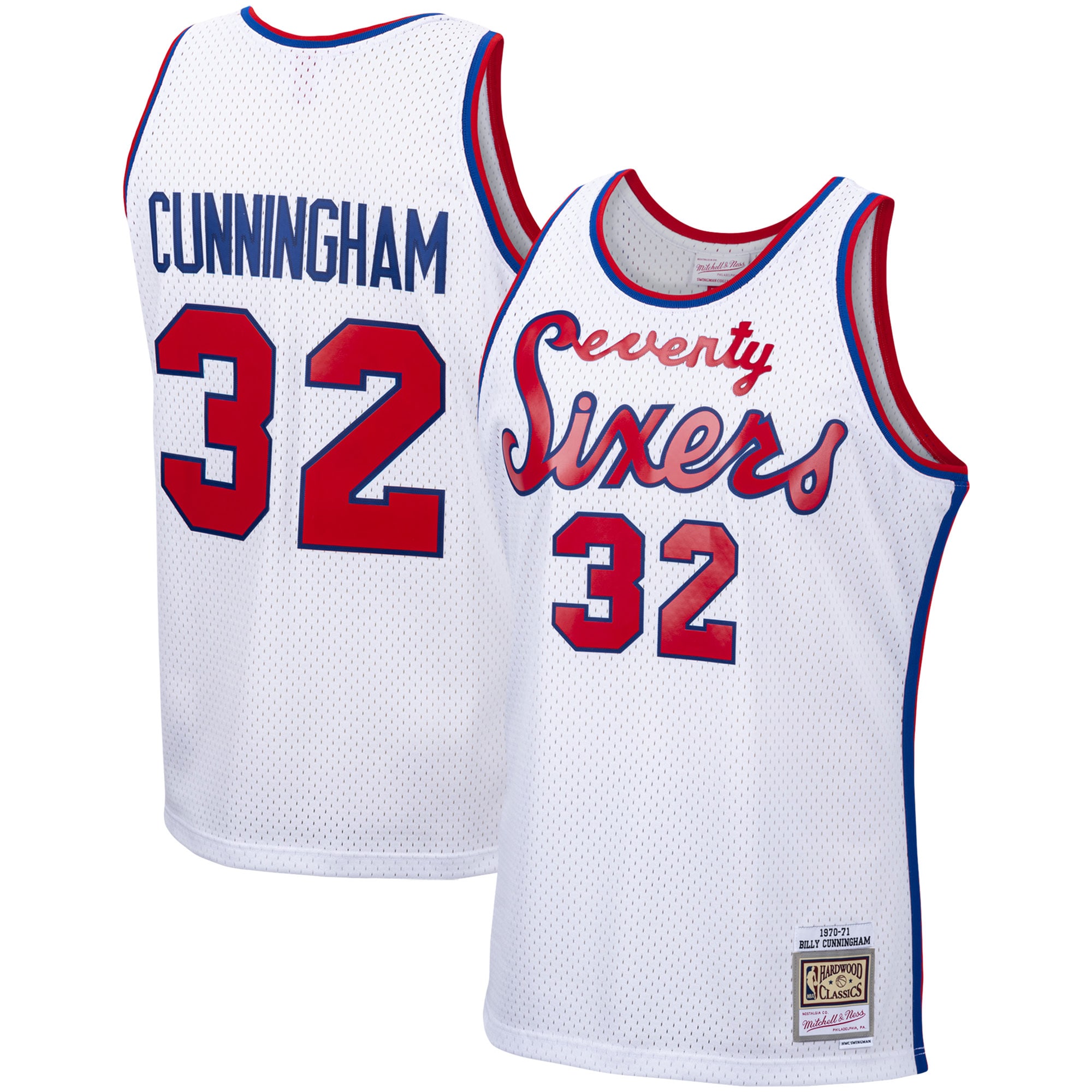 Men's Mitchell & Ness Billy Cunningham White Philadelphia 76ers 1970-71 Hardwood Classics Swingman Jersey