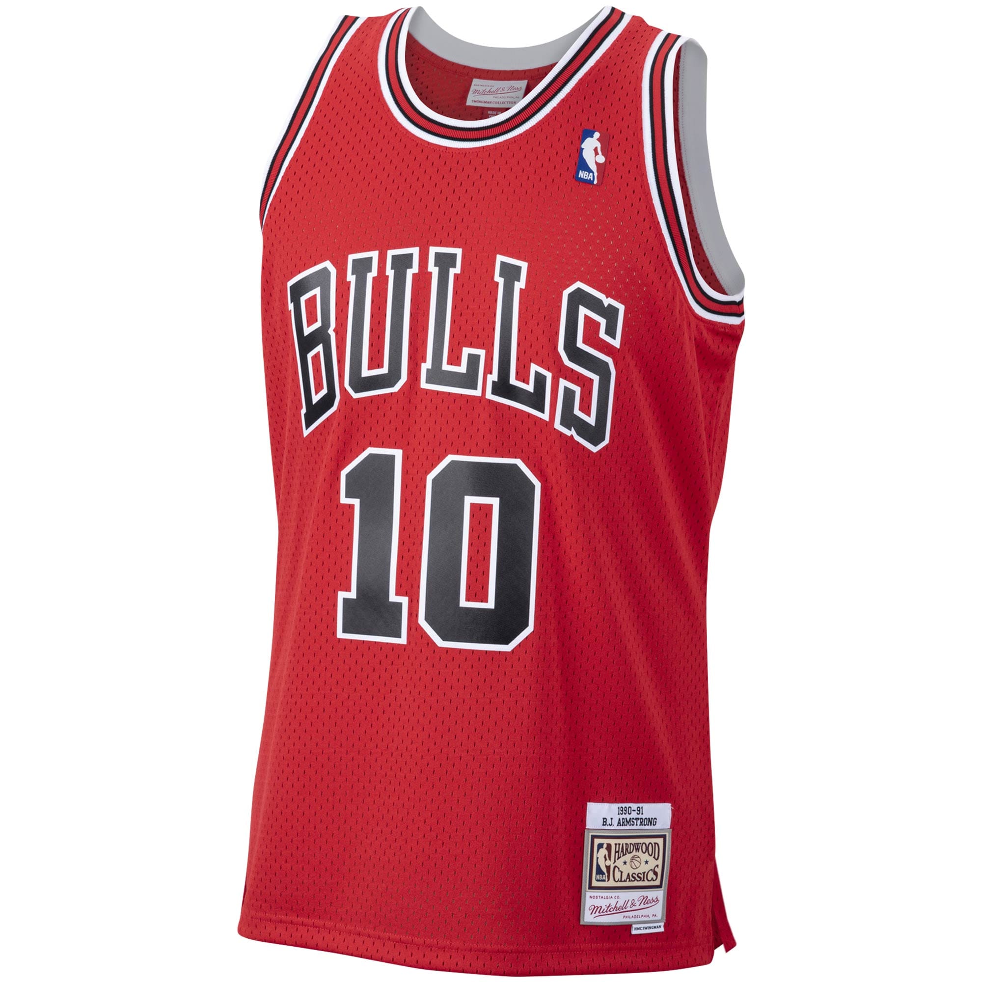 Alternative view of Men's Mitchell & Ness B.J. Armstrong Scarlet Chicago Bulls 1990-91 Hardwood Classics Swingman Jersey - JS464 