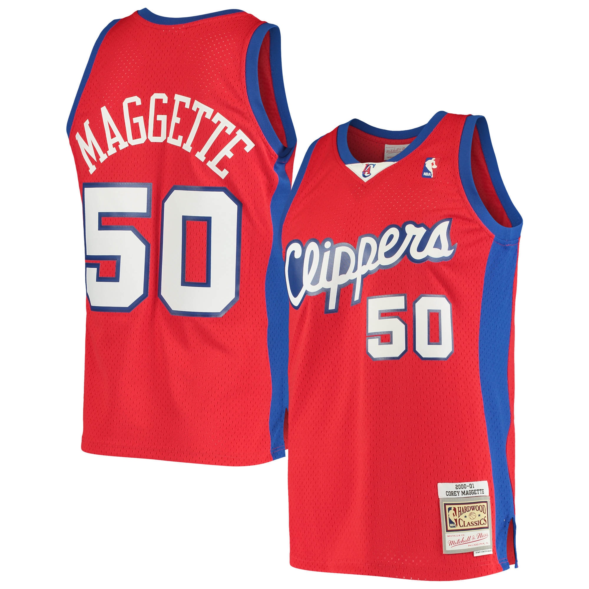 Men's Mitchell & Ness Corey Maggette Red LA Clippers 2004/05 Hardwood Classics Swingman Jersey - JS864 