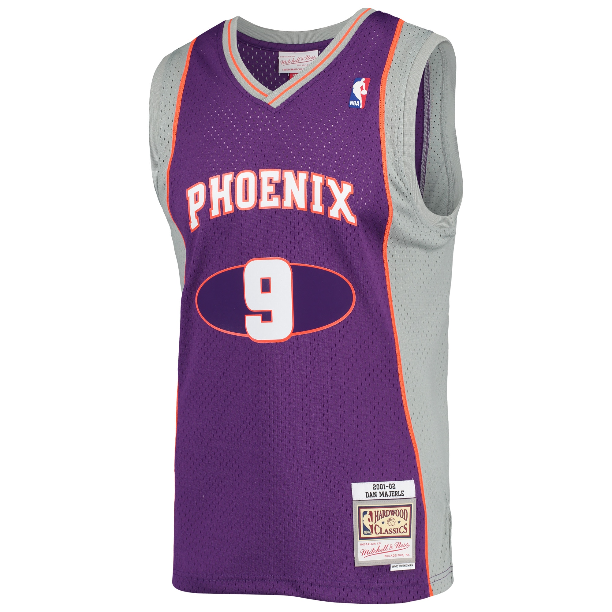 Alternative view of Men's Mitchell & Ness Dan Majerle Purple Phoenix Suns 2001-02 Hardwood Classics Swingman Jersey - JS683 