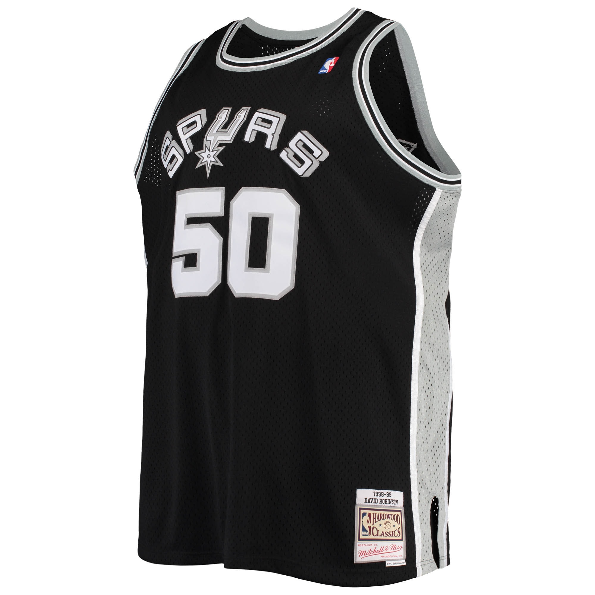 Alternative view of Men's Mitchell & Ness David Robinson Black San Antonio Spurs 1998/99 Big & Tall Hardwood Classics Swingman Jersey - JS135 