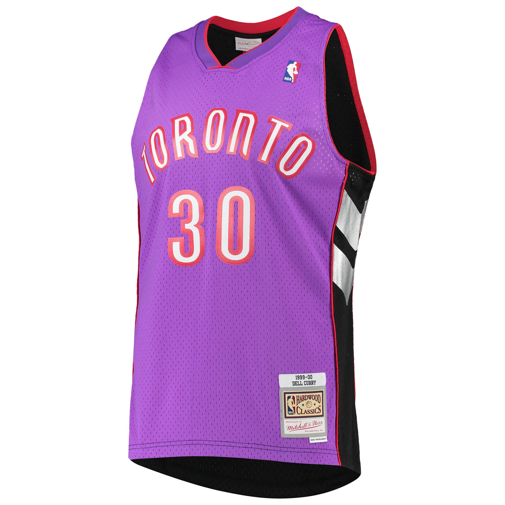 Alternative view of Men's Mitchell & Ness Dell Curry Purple Toronto Raptors 1999/00 Hardwood Classics Swingman Jersey - JS652 