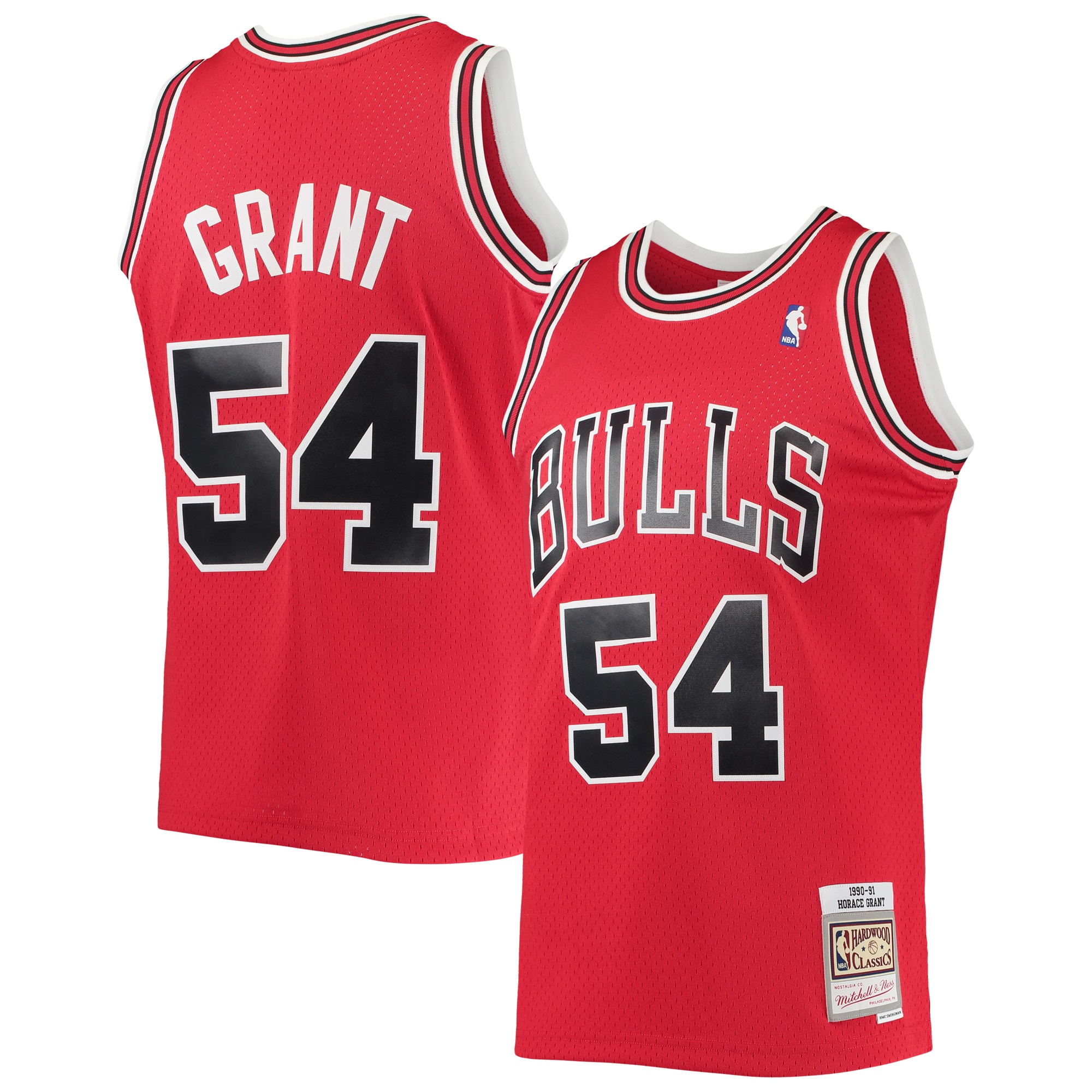 Men's Mitchell & Ness Horace Grant Red Chicago Bulls 1990/91 Throwback Dark Swingman Jersey - JS773 