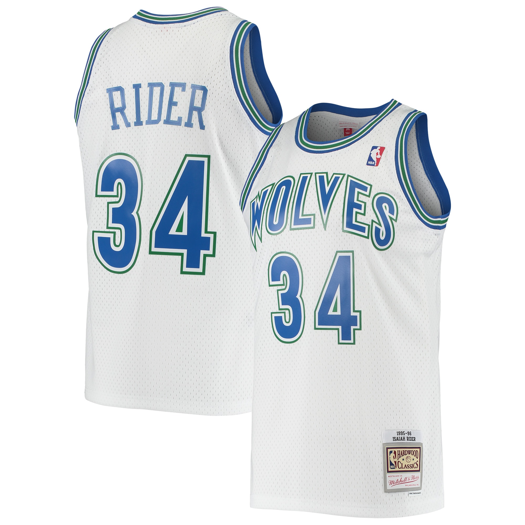 Men's Mitchell & Ness Isaiah Rider White Minnesota Timberwolves 1995-96 Hardwood Classics Swingman Jersey - JS171 