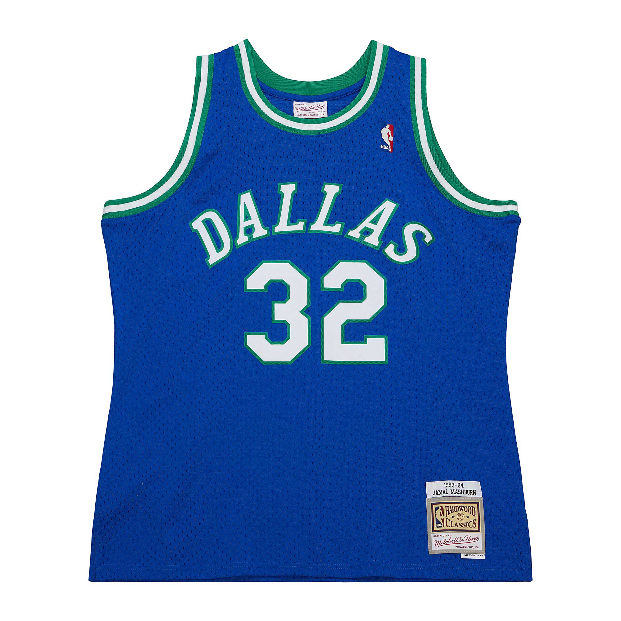 Alternative view of Men's Mitchell & Ness Jamal Mashburn Blue Dallas Mavericks 1993/94 Hardwood Classics Swingman Jersey - JS771 