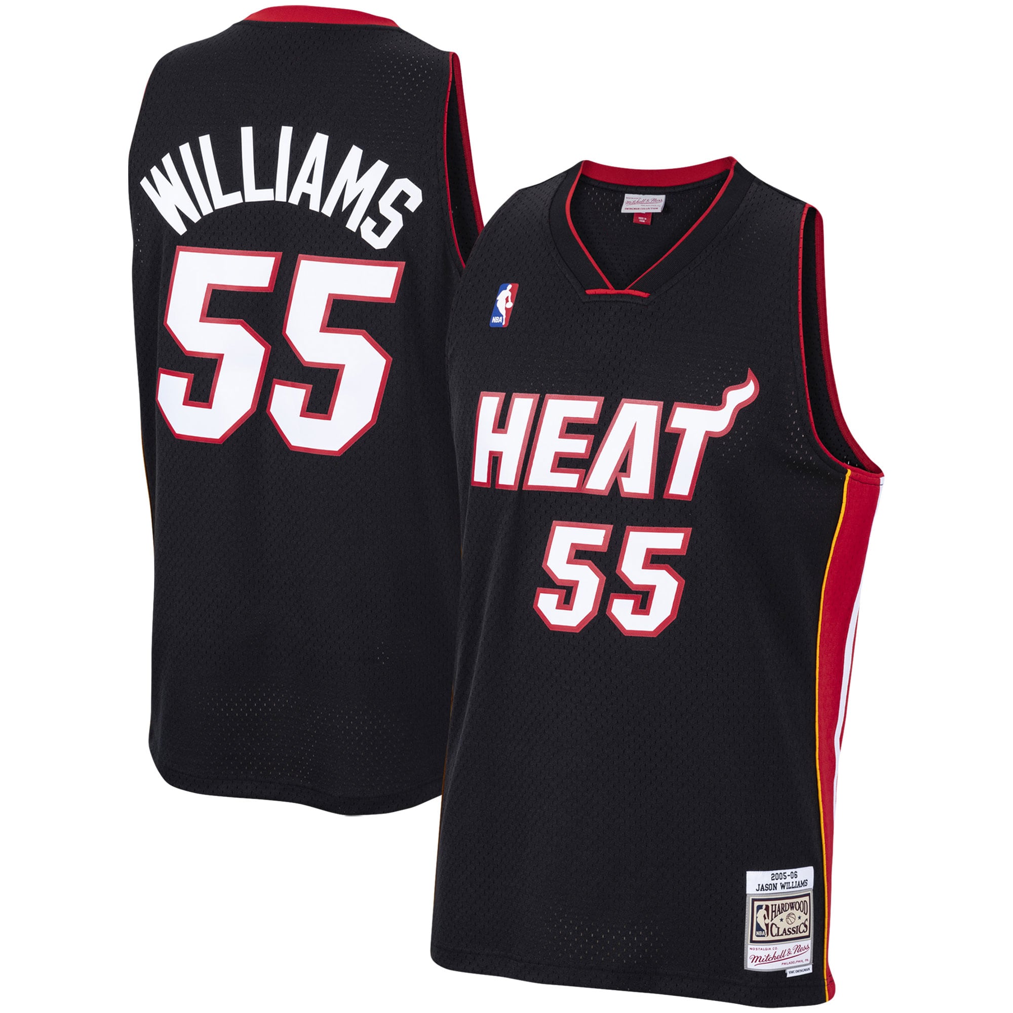 Men's Mitchell & Ness Jason Williams Black Miami Heat 2005-06 Hardwood Classics Swingman Jersey - JS567 