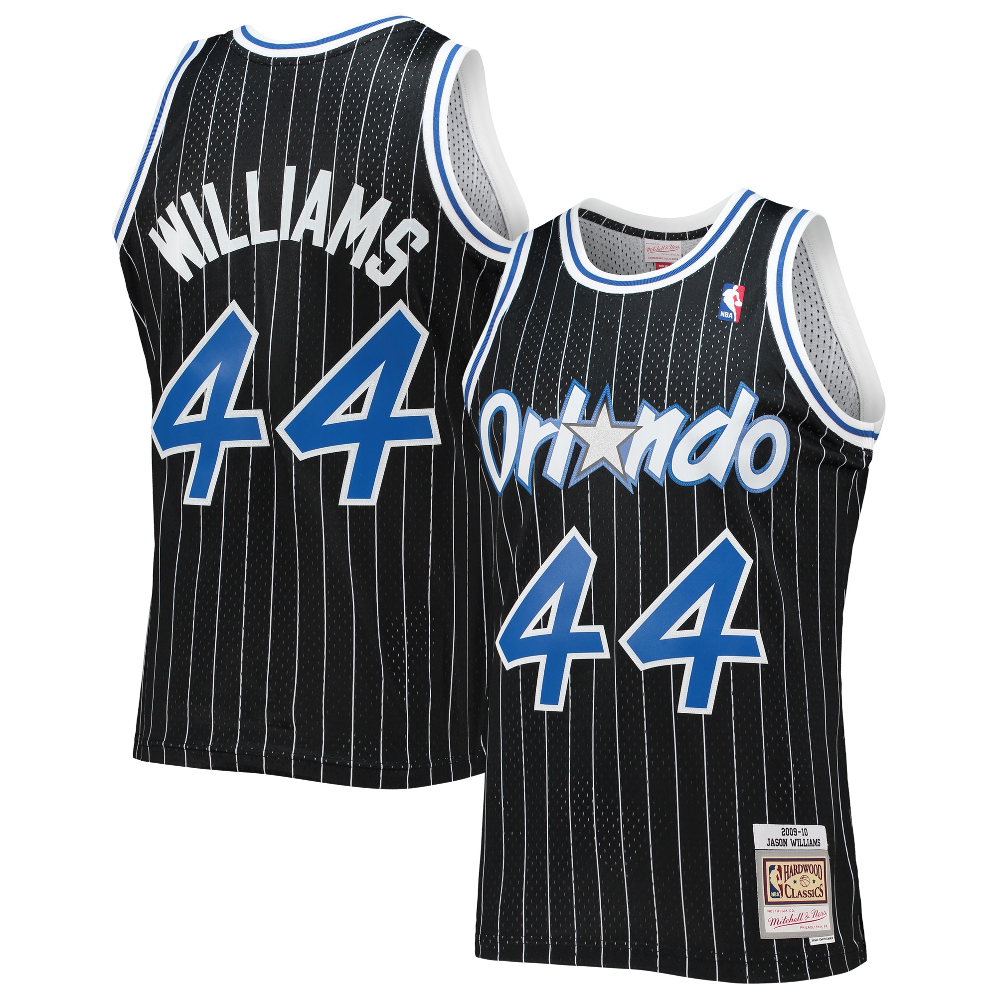 Men's Mitchell & Ness Jason Williams Black Orlando Magic 2009-10 Hardwood Classics Swingman Jersey - JS190 
