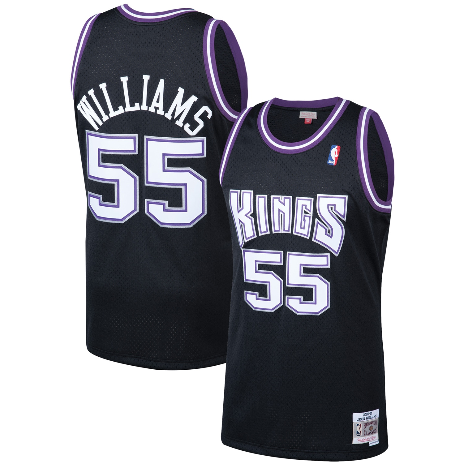 Men's Mitchell & Ness Jason Williams Black Sacramento Kings 2000-01 Hardwood Classics Swingman Player Jersey - JS667 