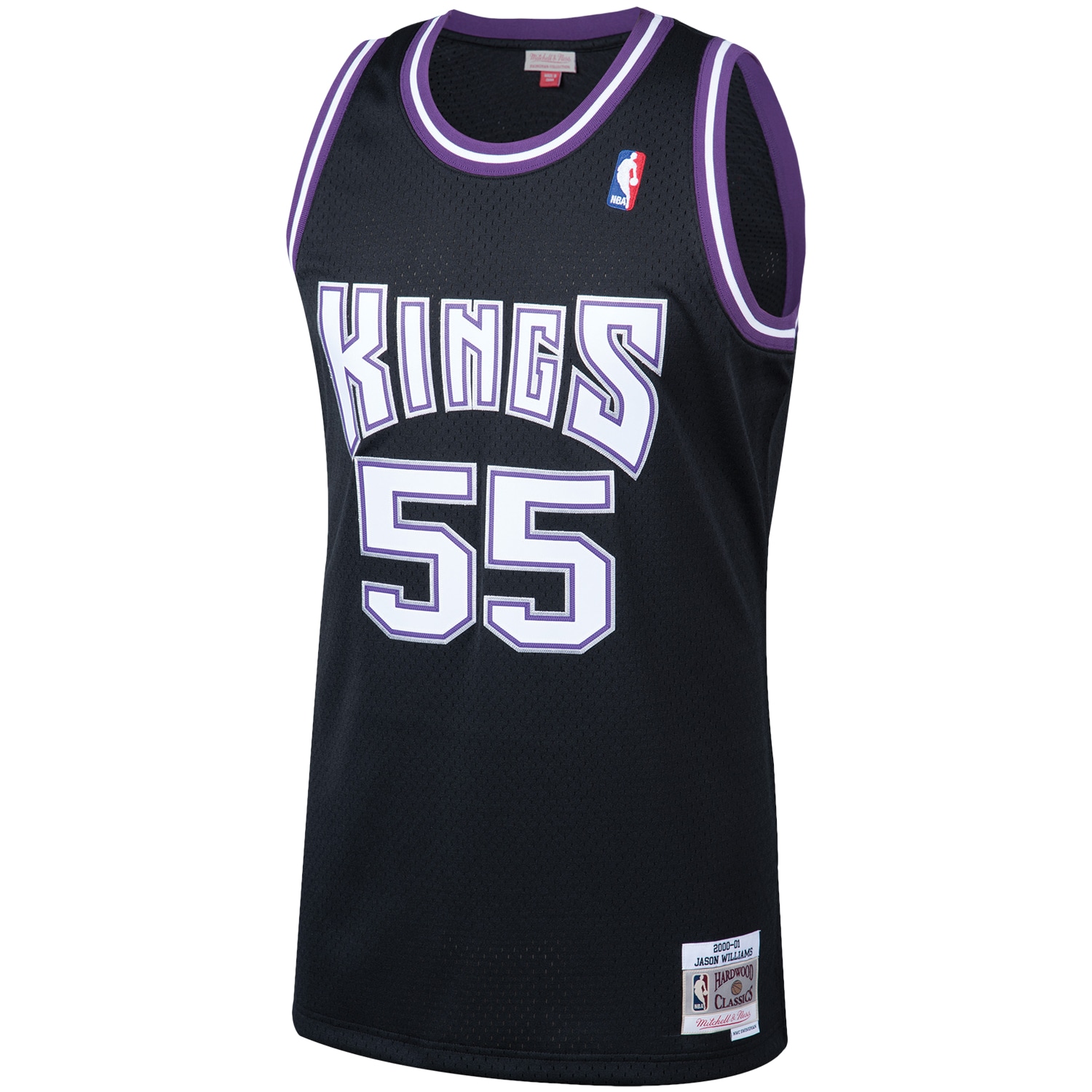 Alternative view of Men's Mitchell & Ness Jason Williams Black Sacramento Kings 2000-01 Hardwood Classics Swingman Player Jersey - JS667 