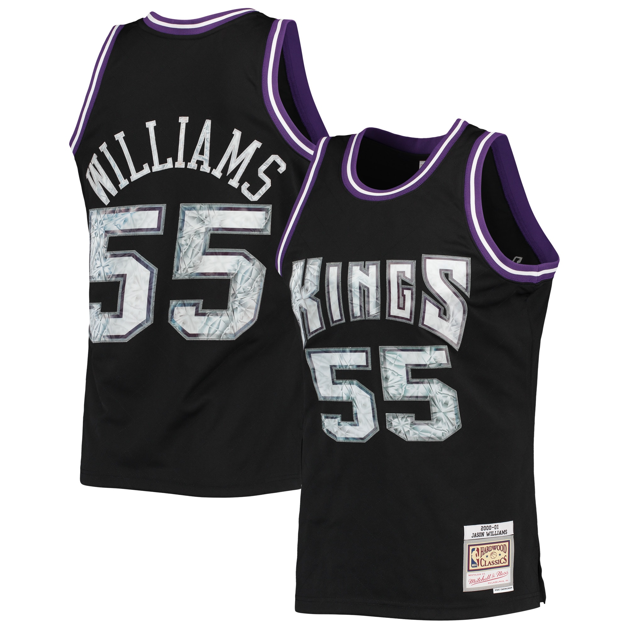 Men's Mitchell & Ness Jason Williams Black Sacramento Kings 2000/01 Hardwood Classics NBA 75th Anniversary Diamond Swingman Jersey - JS150 