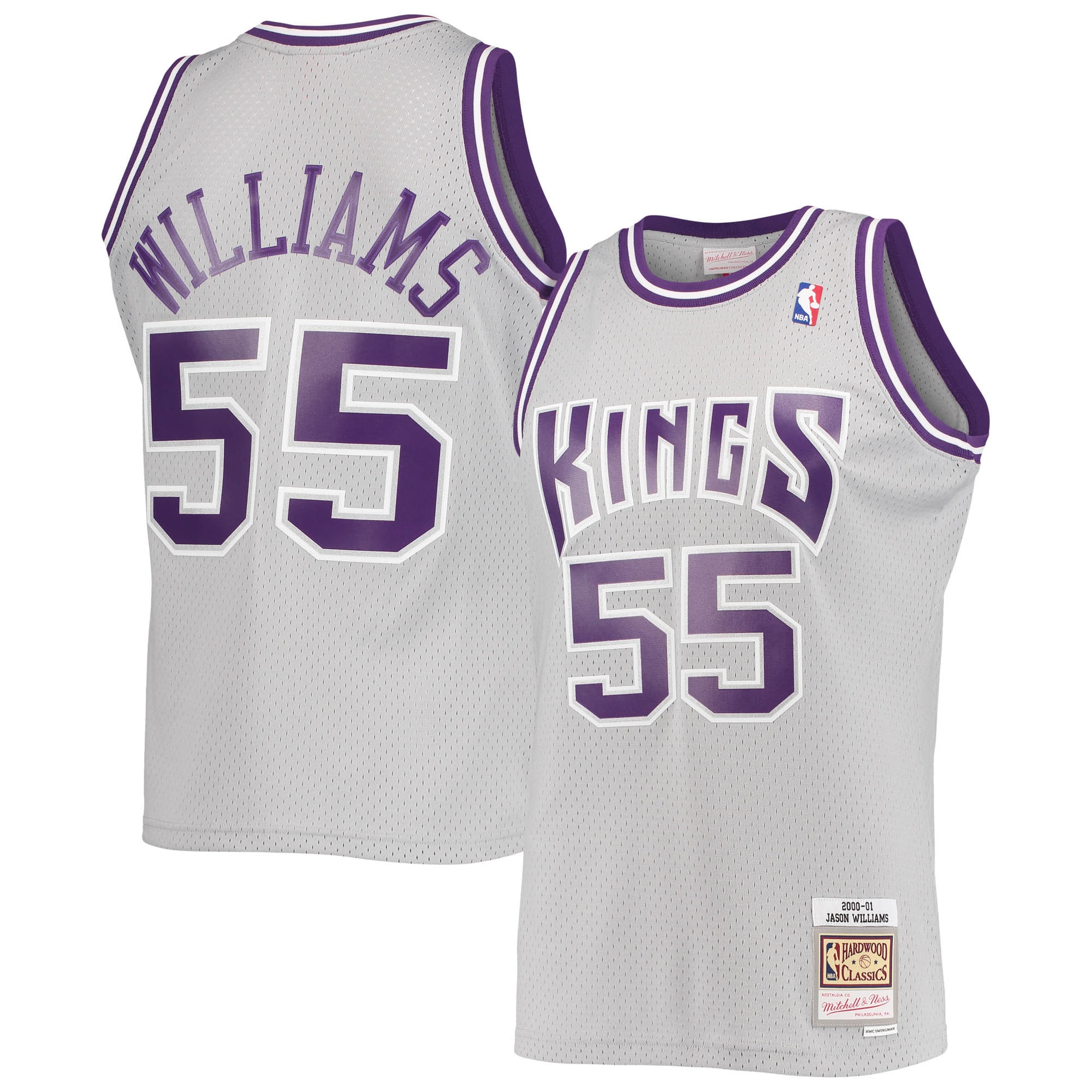 Men's Mitchell & Ness Jason Williams Gray Sacramento Kings Hardwood Classics Reload 2.0 Swingman Jersey