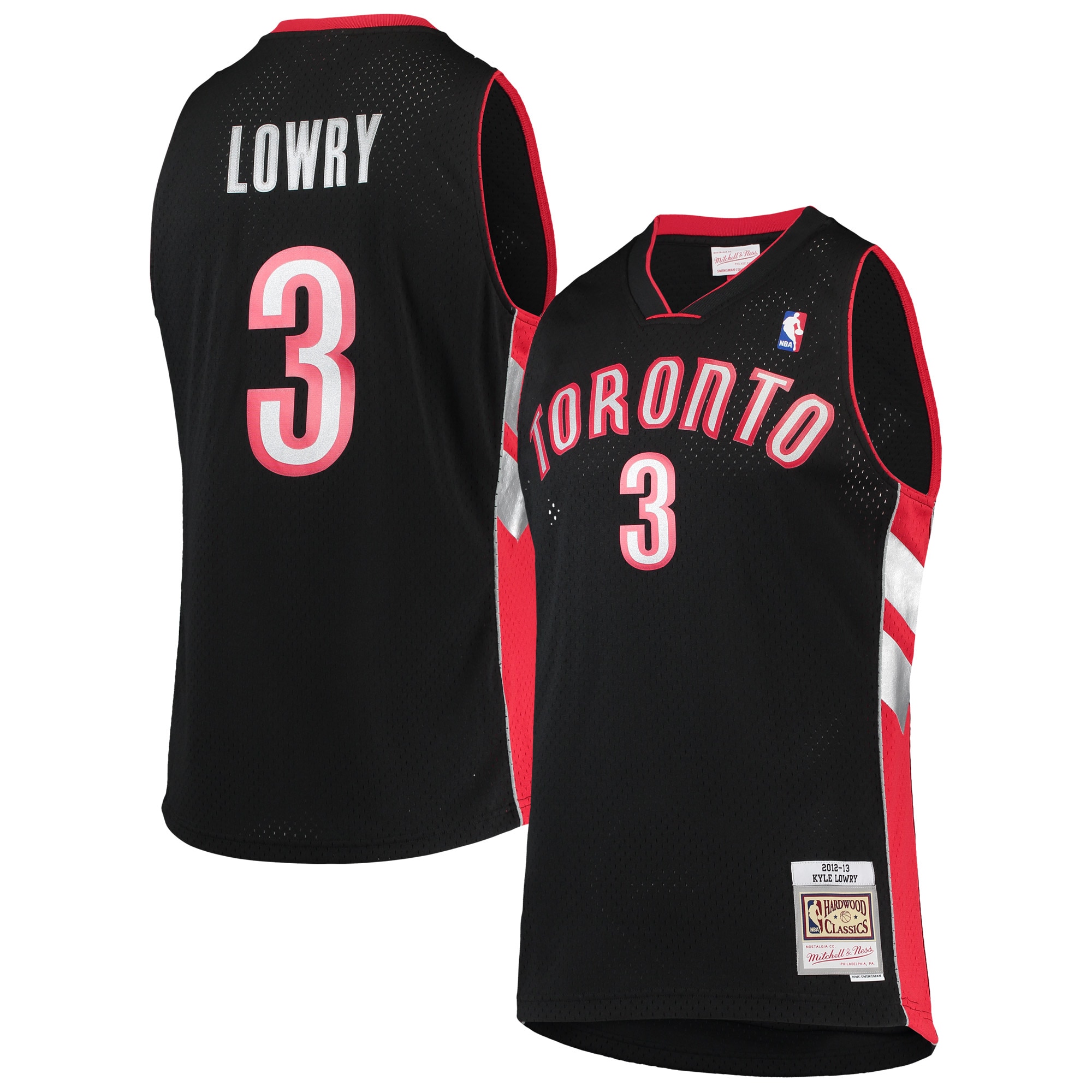 Men's Mitchell & Ness Kyle Lowry Black Toronto Raptors Hardwood Classics Swingman Jersey - JS871 