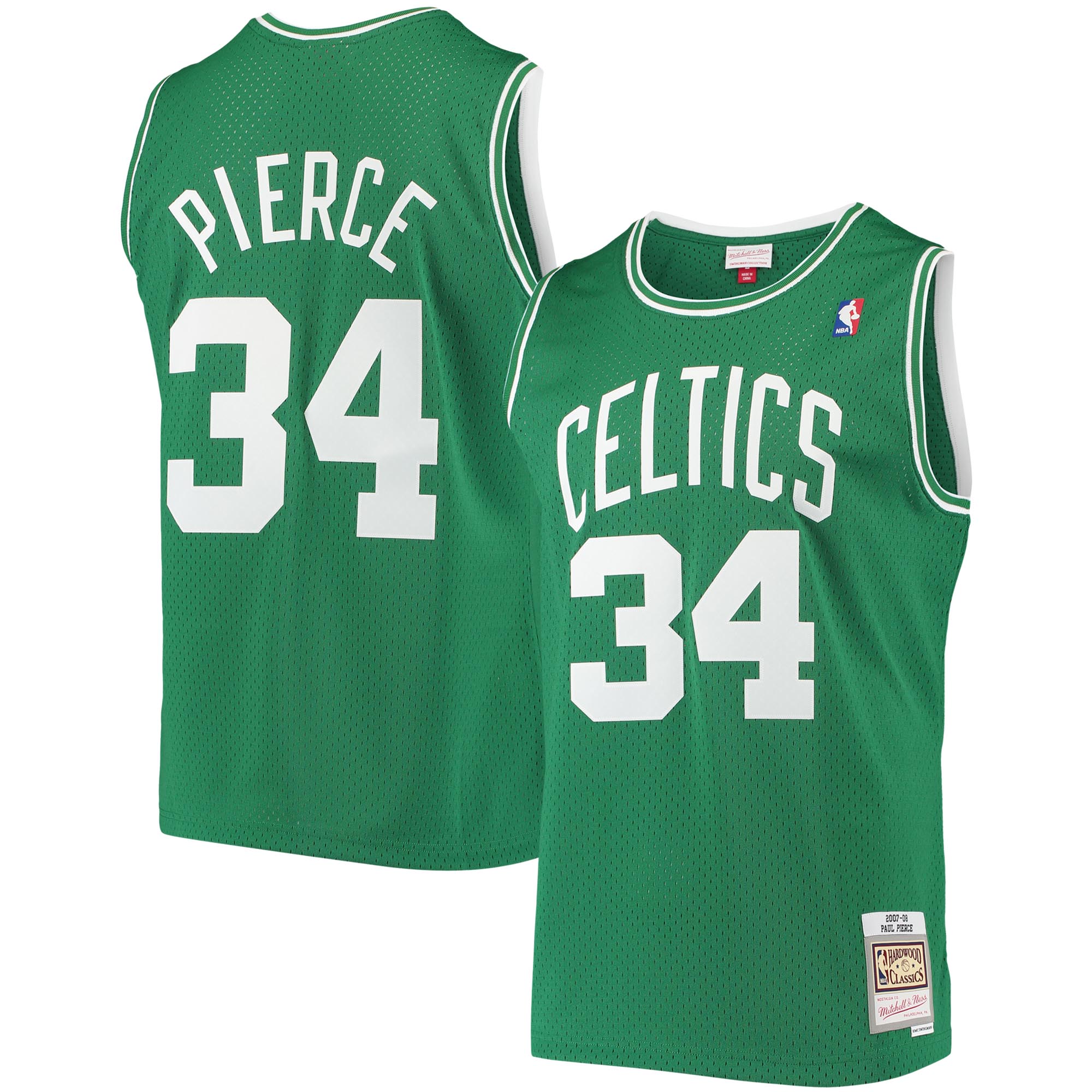 Men's Mitchell & Ness Paul Pierce Kelly Green Boston Celtics 2007-08 Hardwood Classics Swingman Jersey - JS245 