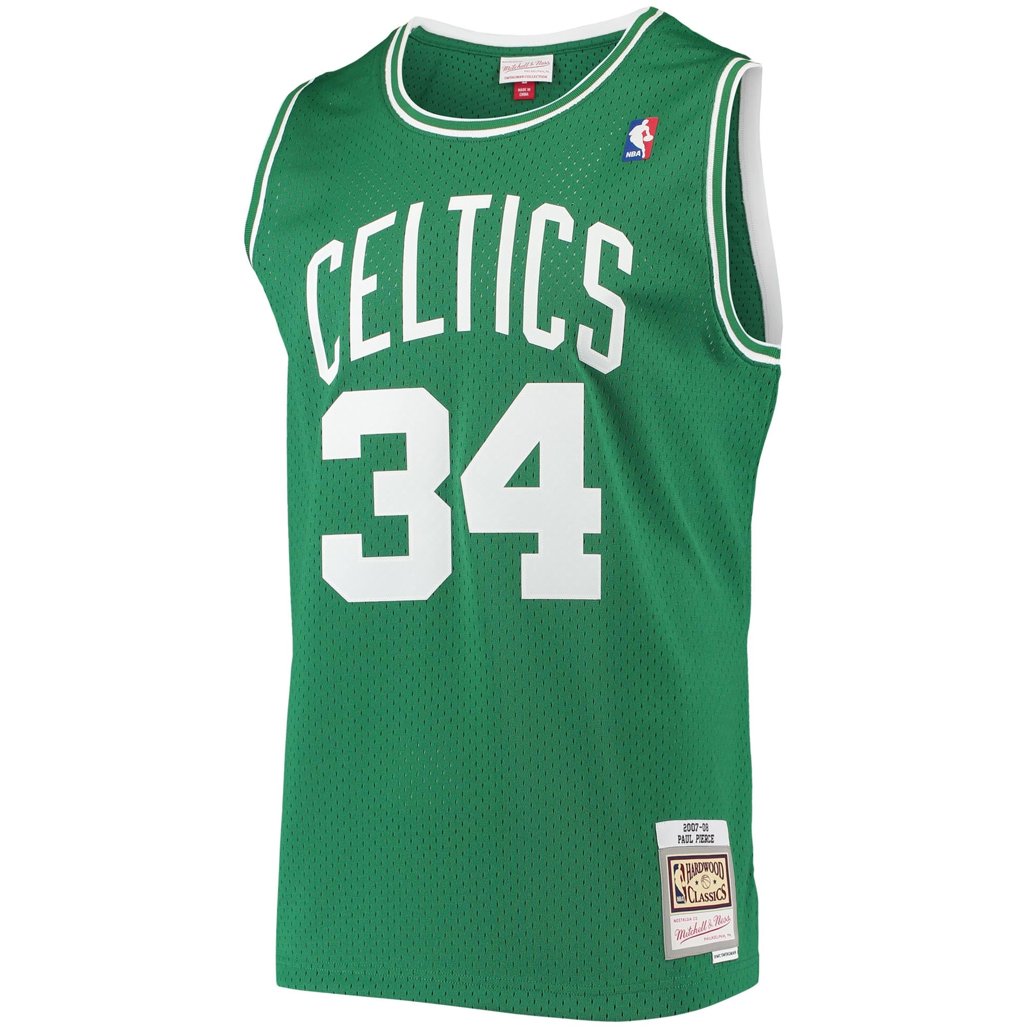 Alternative view of Men's Mitchell & Ness Paul Pierce Kelly Green Boston Celtics 2007-08 Hardwood Classics Swingman Jersey - JS245
