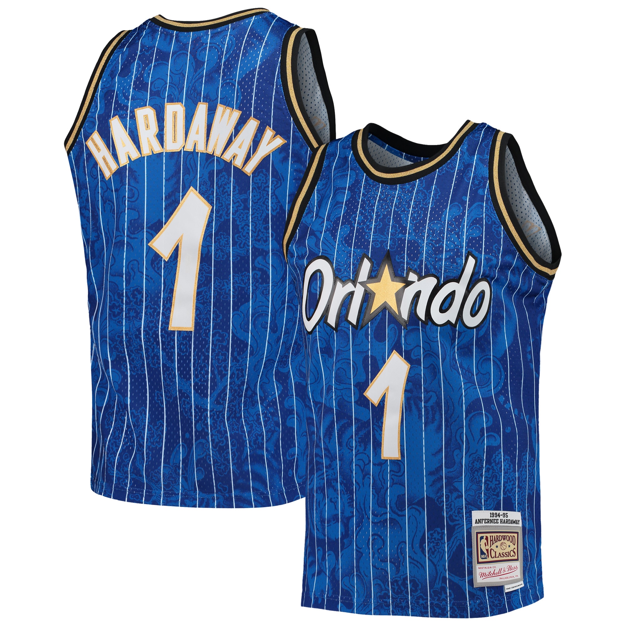 Men's Mitchell & Ness Penny Hardaway Blue Orlando Magic Hardwood Classics 1994/95 Lunar New Year Swingman Jersey - JS571 