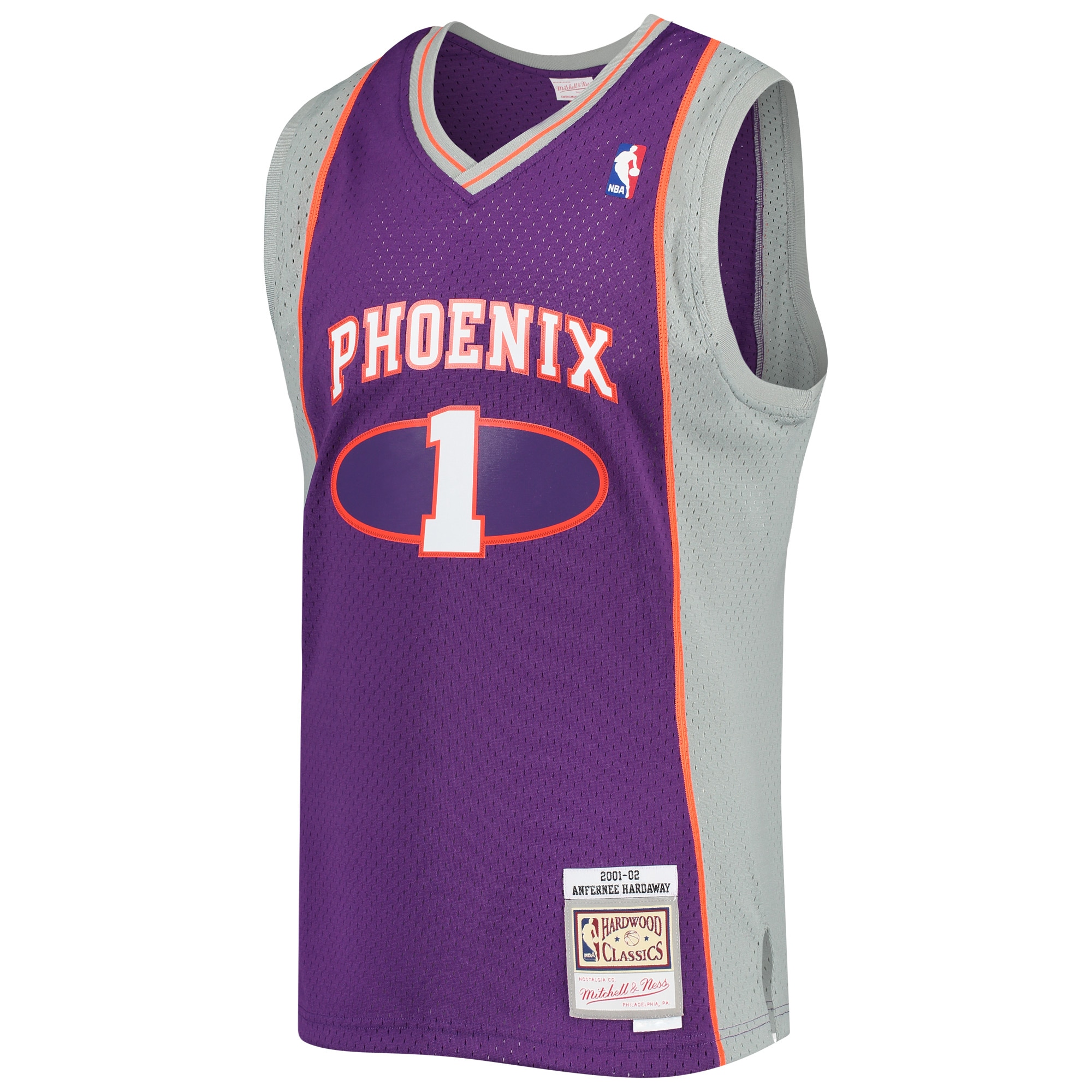 Alternative view of Men's Mitchell & Ness Penny Hardaway Purple Phoenix Suns 2001-2002 Hardwood Classics Swingman Jersey - JS528 