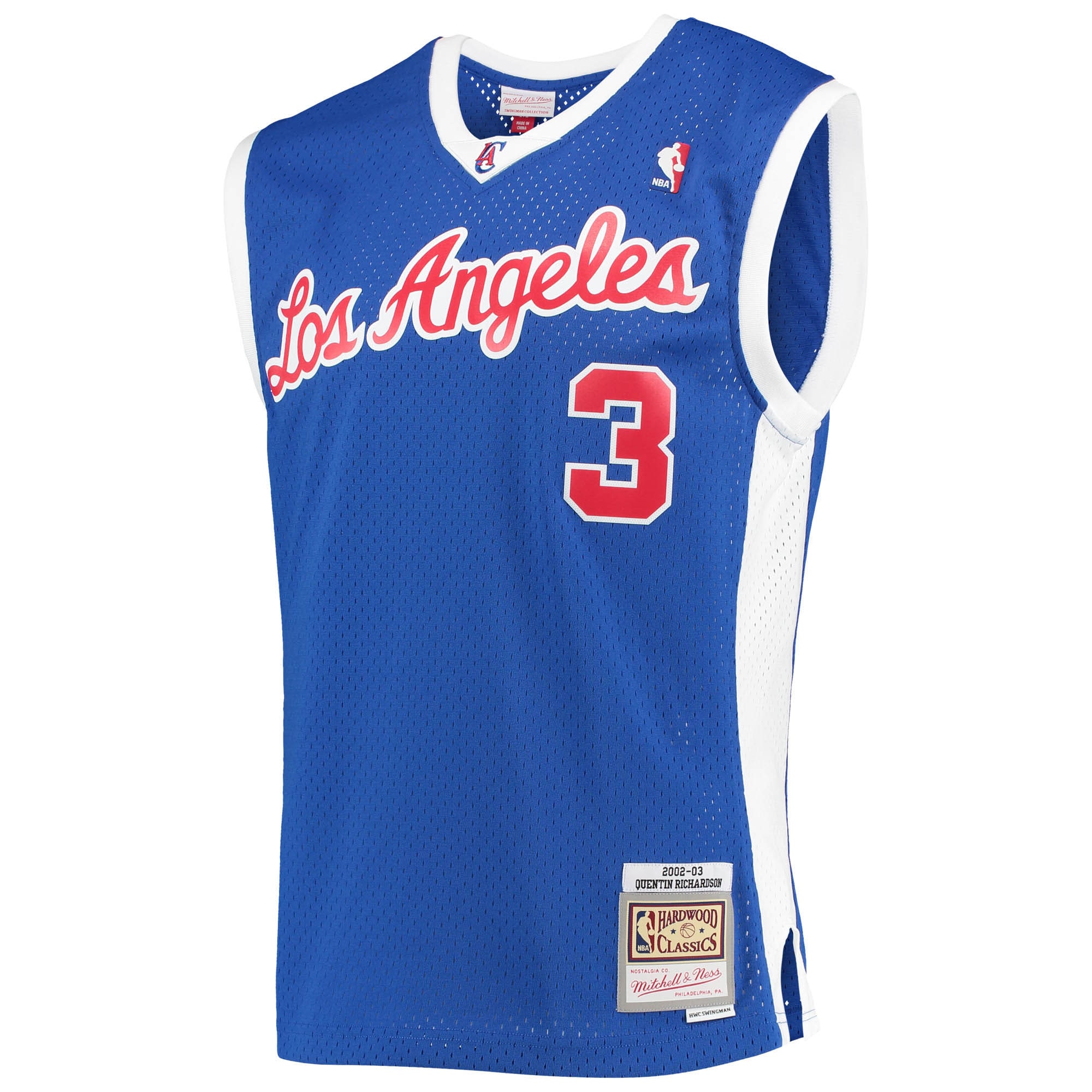 Alternative view of Men's Mitchell & Ness Quentin Richardson Royal LA Clippers 2002-03 Hardwood Classics Swingman Jersey - JS427 