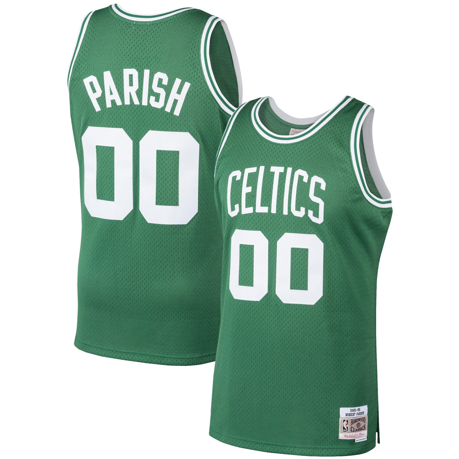 Men's Mitchell & Ness Robert Parish Kelly Green Boston Celtics 1985-86 Hardwood Classics Swingman Player Jersey