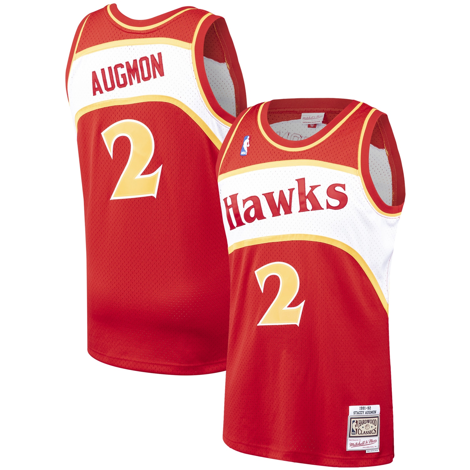 Men's Mitchell & Ness Stacey Augmon Red Atlanta Hawks Hardwood Classics 1991-92 Swingman Jersey - JS409 