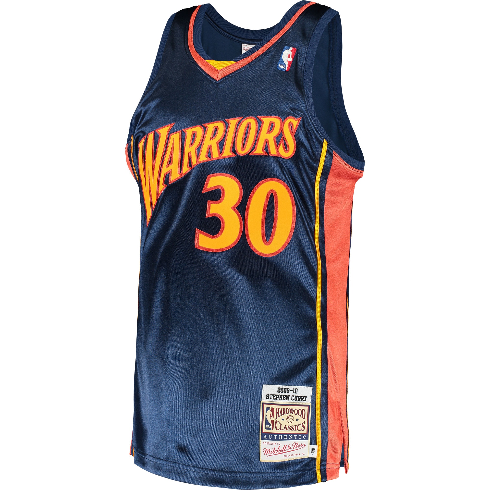 Alternative view of Men's Mitchell & Ness Stephen Curry Navy Golden State Warriors 2009 Hardwood Classics Jersey - JS523 