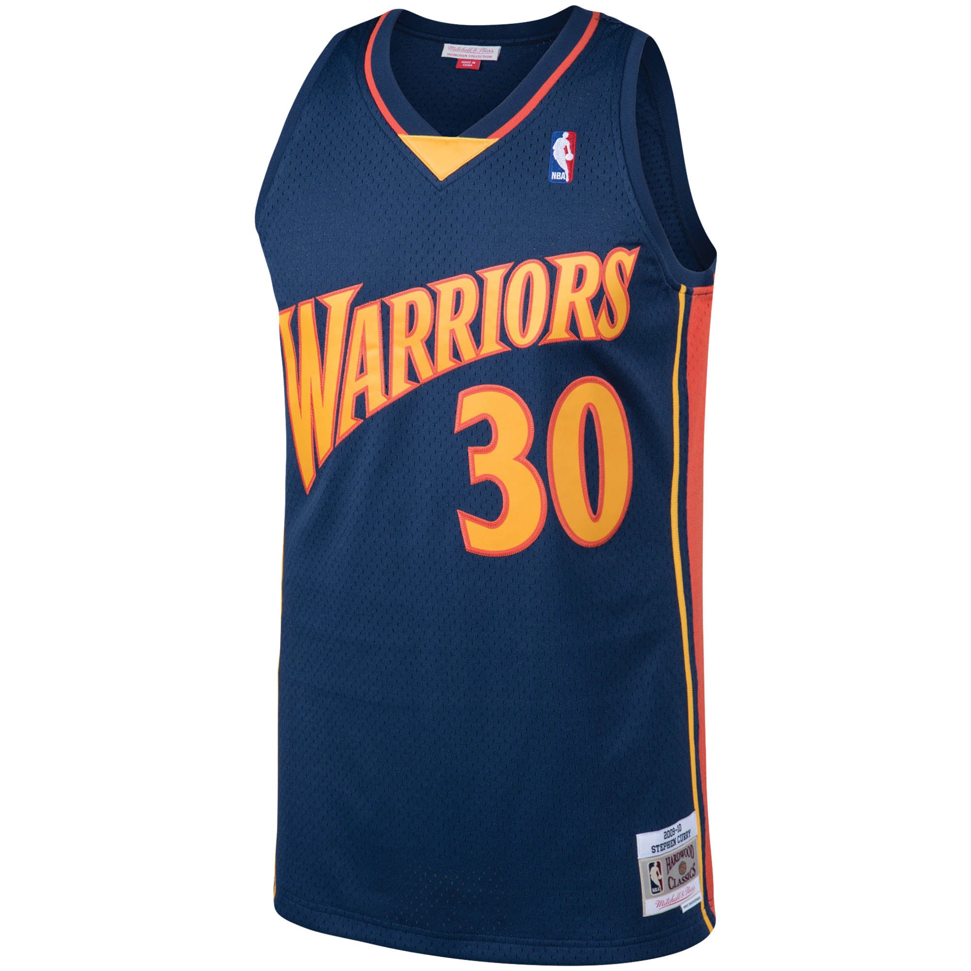Alternative view of Men's Mitchell & Ness Stephen Curry Navy Golden State Warriors Big & Tall Hardwood Classics Jersey - JS671 