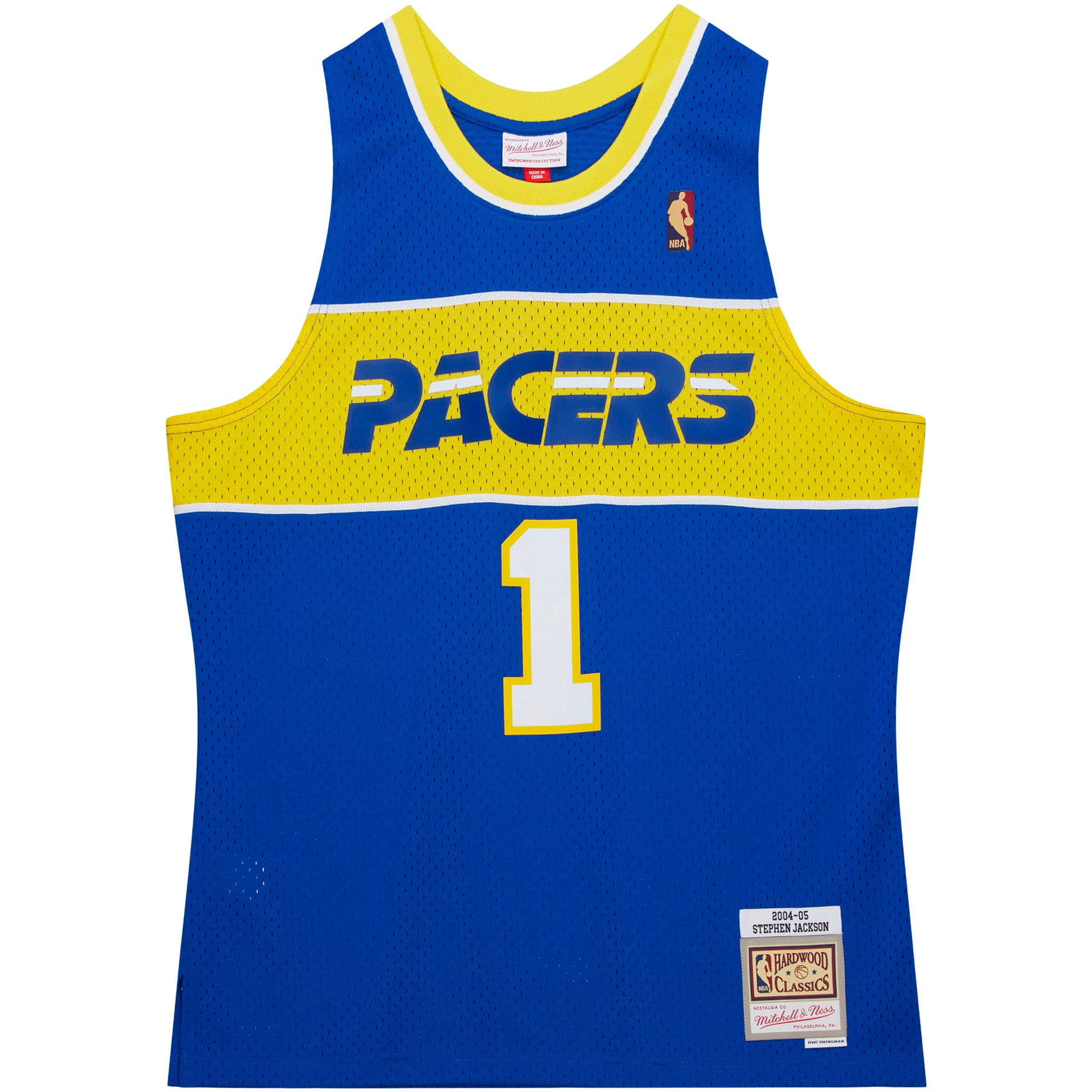 Alternative view of Men's Mitchell & Ness Stephen Jackson Royal Indiana Pacers 2004/05 Hardwood Classics Swingman Jersey - JS900 