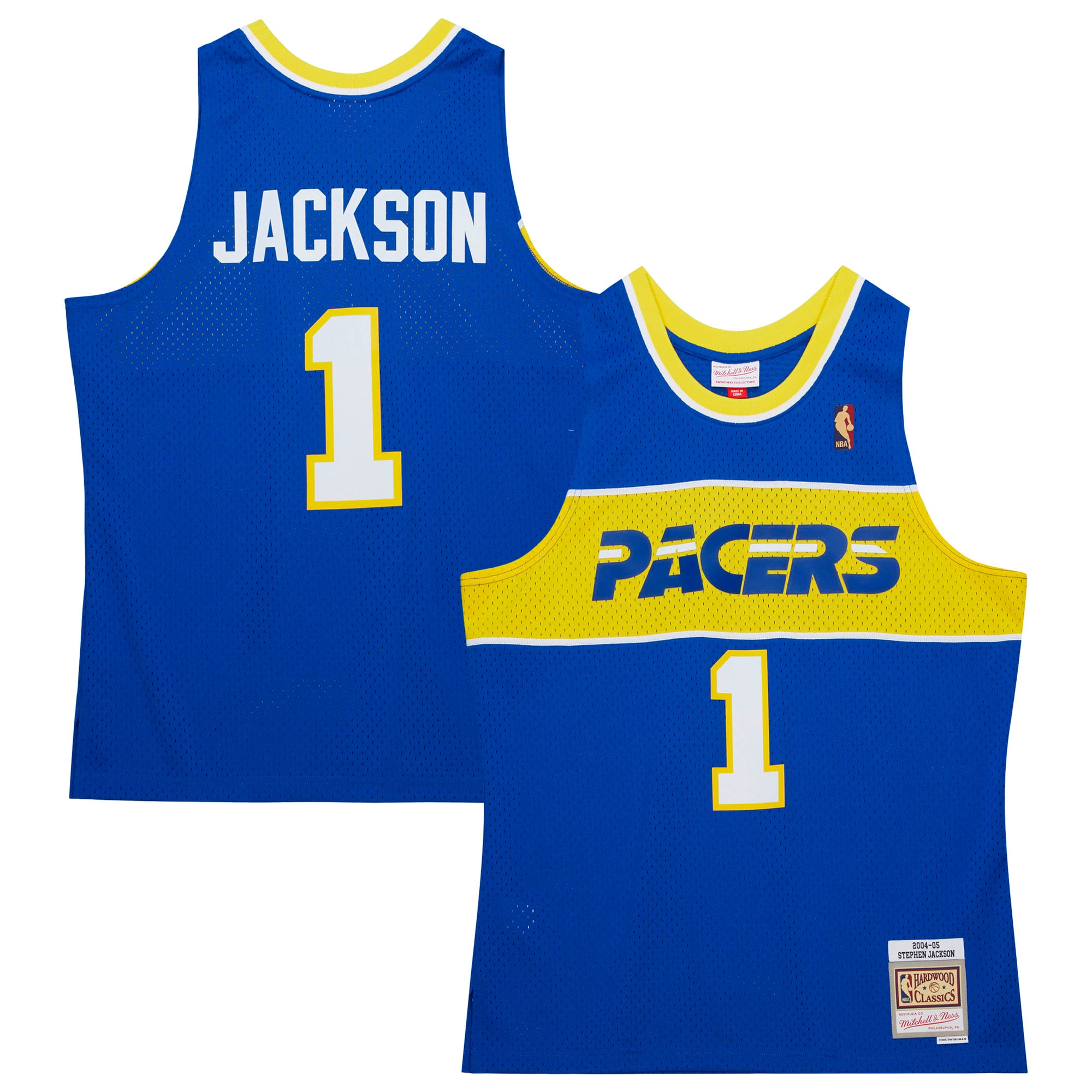 Men's Mitchell & Ness Stephen Jackson Royal Indiana Pacers 2004/05 Hardwood Classics Swingman Jersey - JS900 