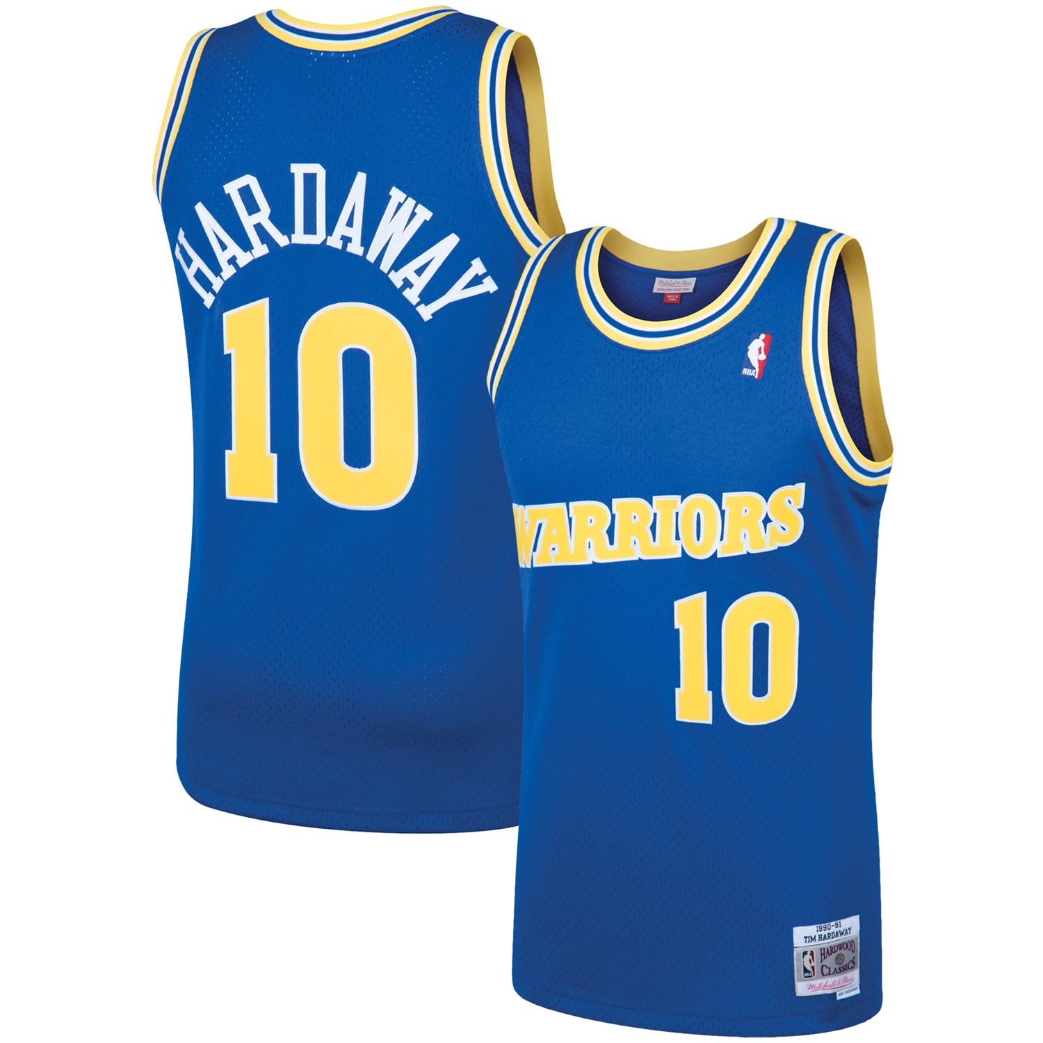 Men's Mitchell & Ness Tim Hardaway Royal Golden State Warriors 1990 Hardwood Classics Swingman Player Jersey - JS598 