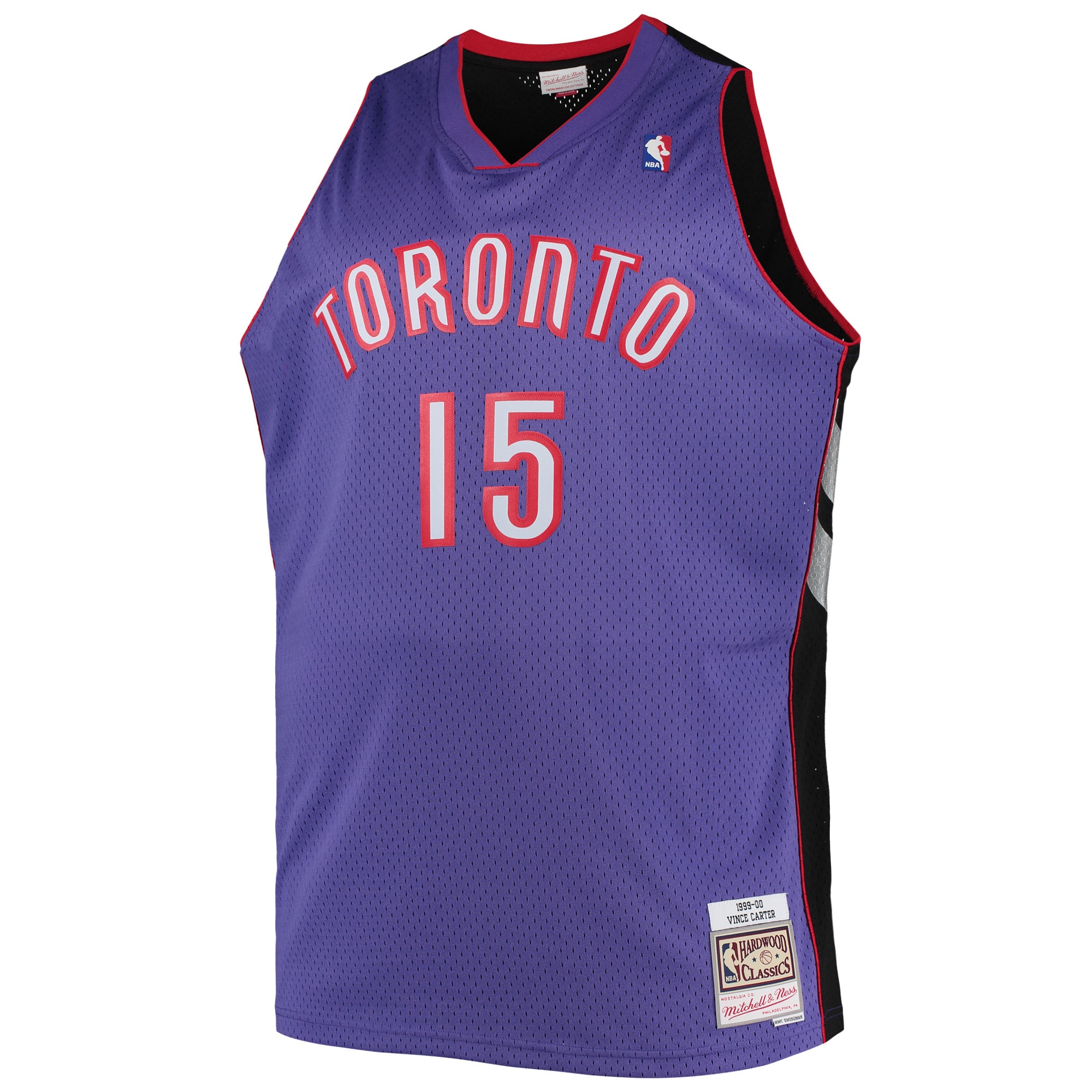 Alternative view of Men's Mitchell & Ness Vince Carter Purple Toronto Raptors Big & Tall 1999/00 Hardwood Classics Swingman Jersey - JS822 